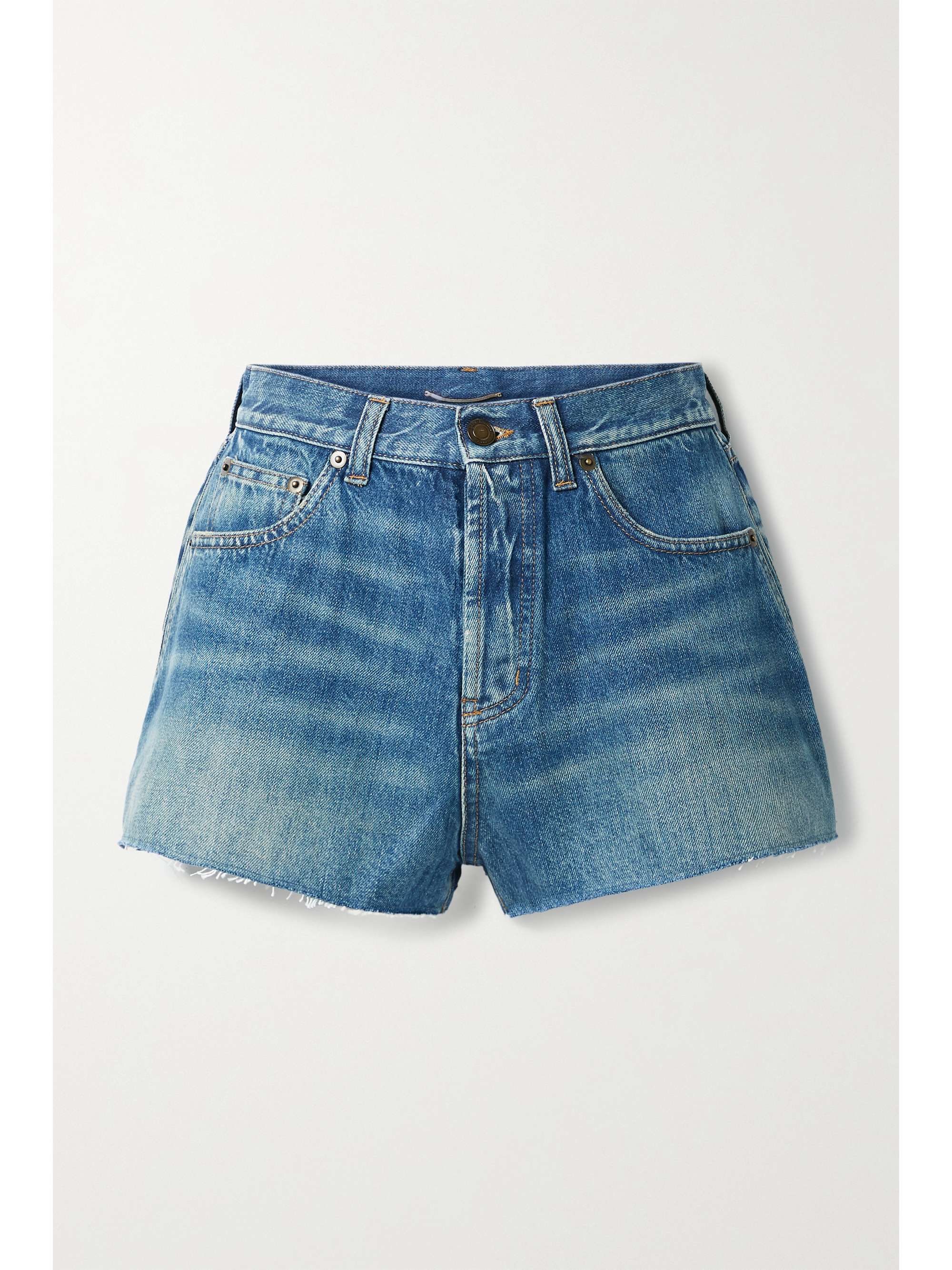 frayed denim shorts