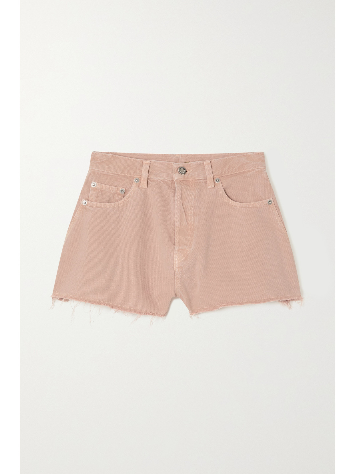 SAINT LAURENT FRAYED DENIM SHORTS