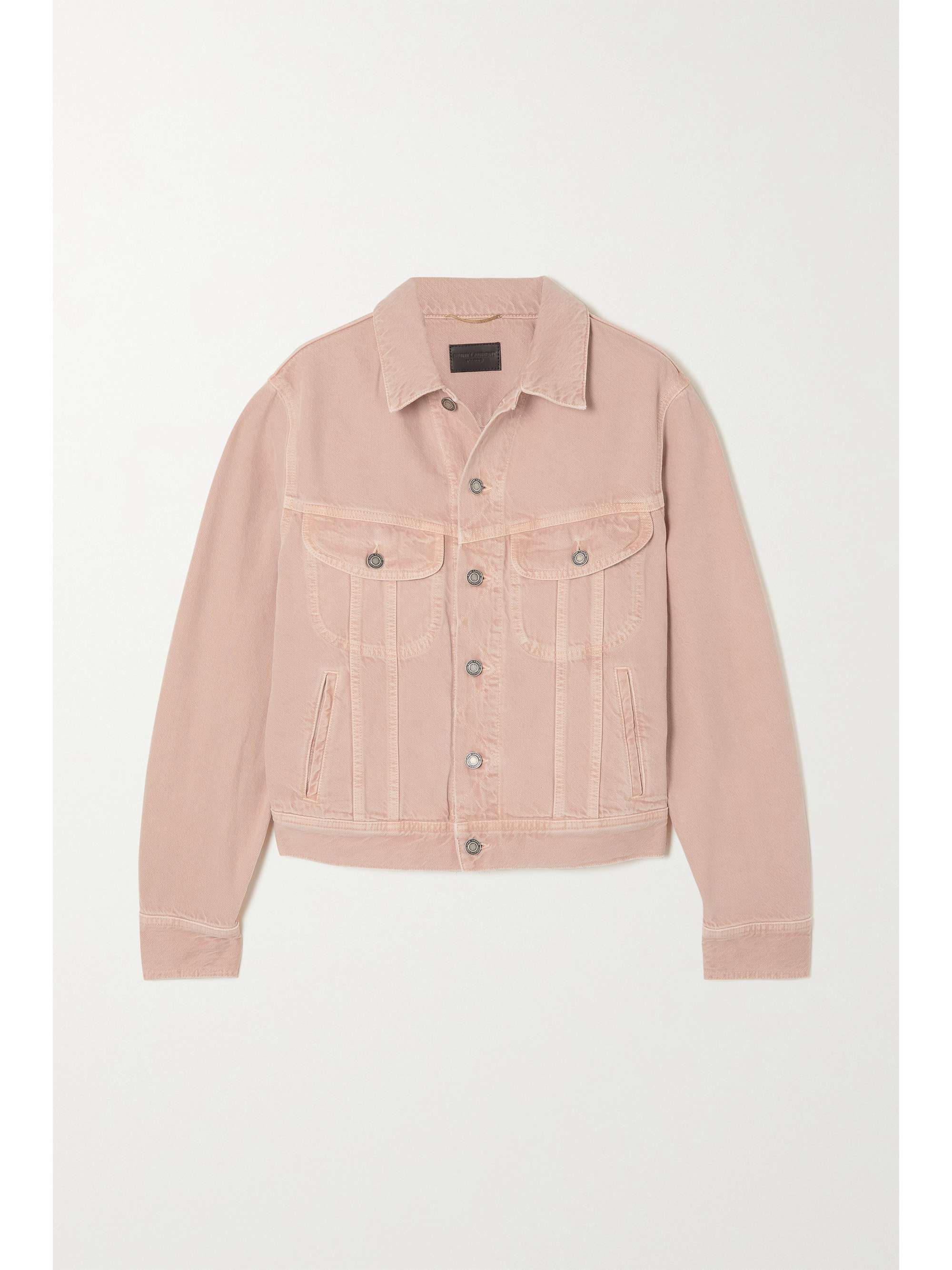 long pink denim jacket