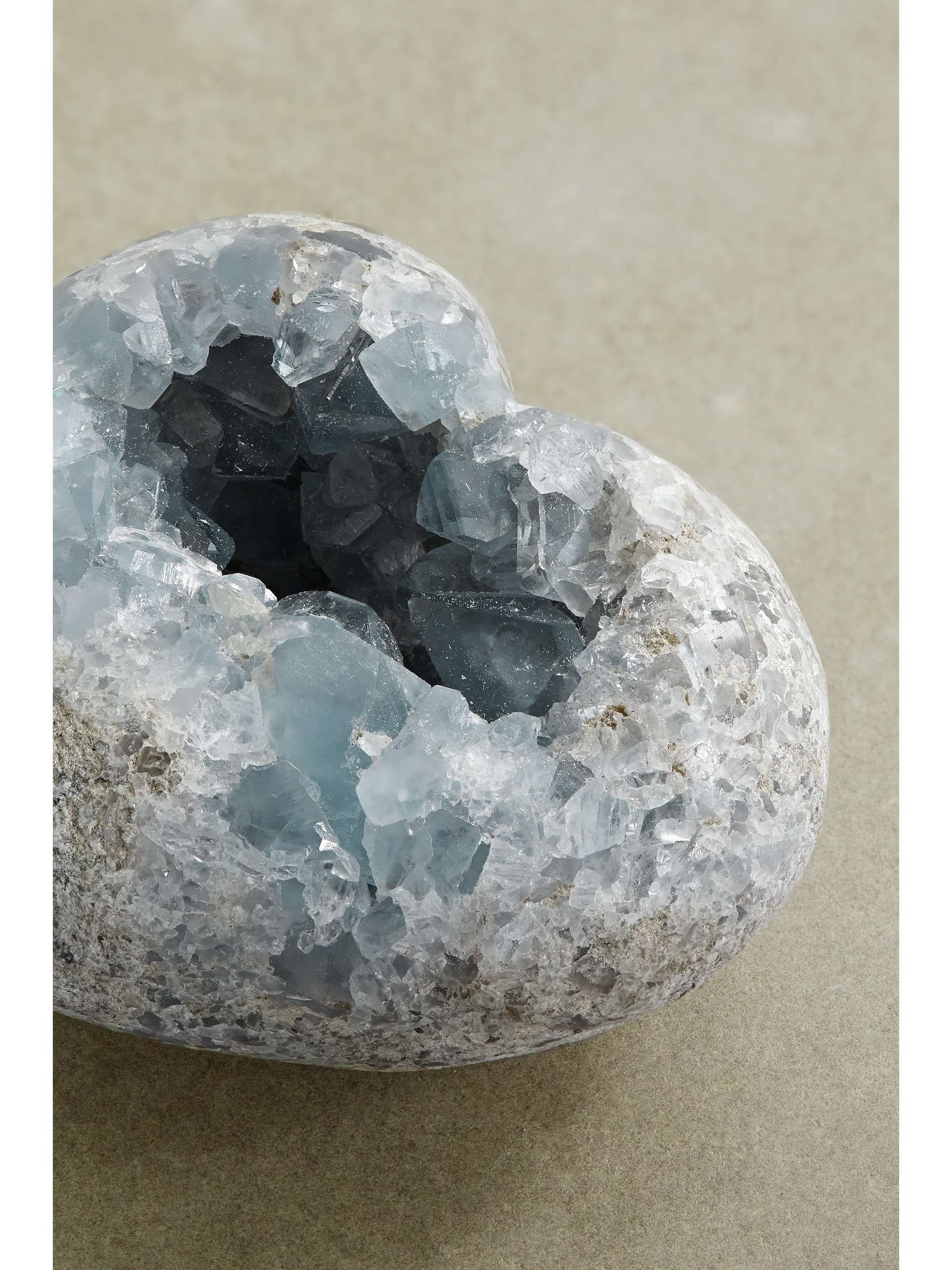 JIA JIA Small celestine geode heart