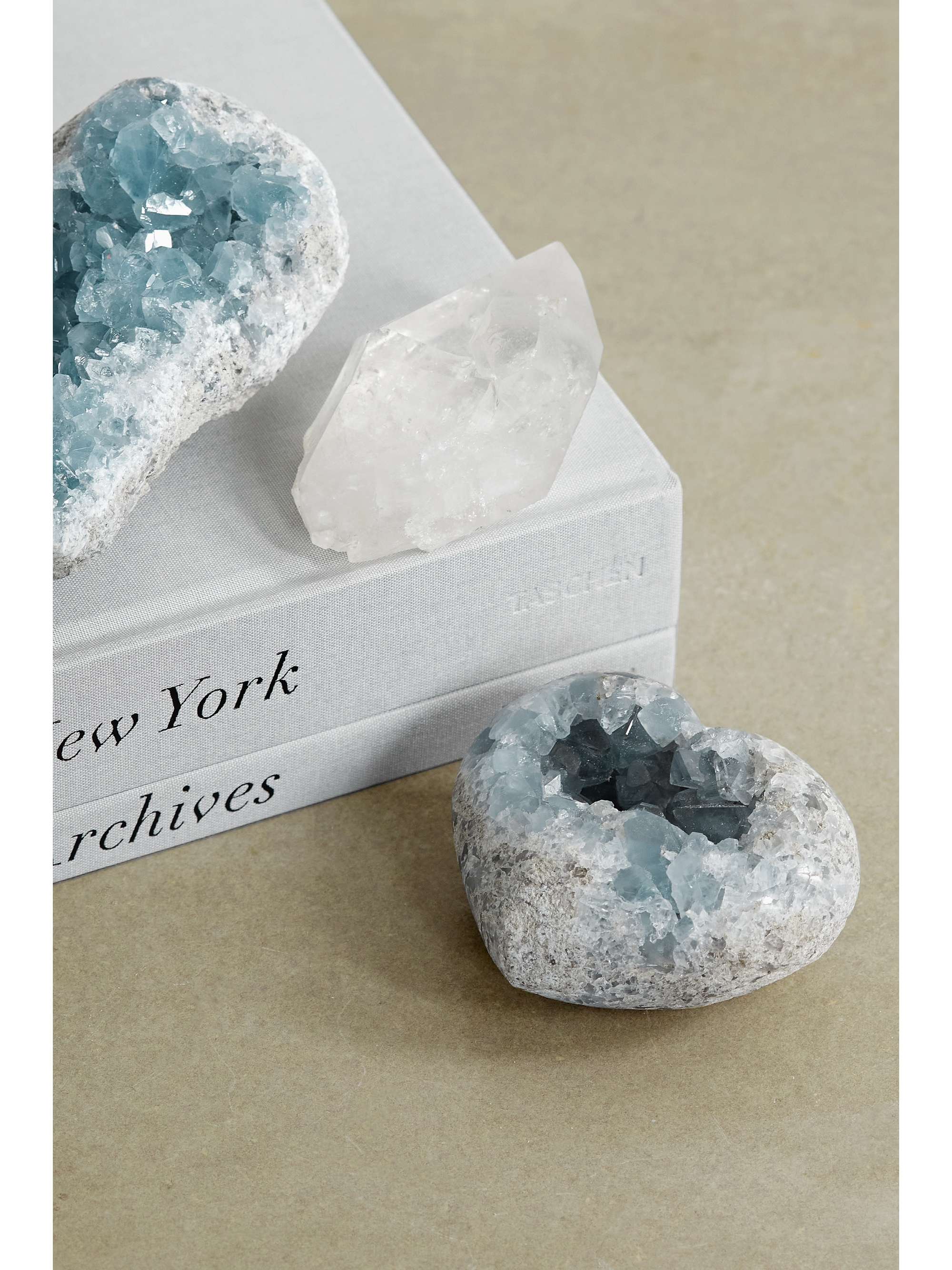 JIA JIA Small celestine geode heart