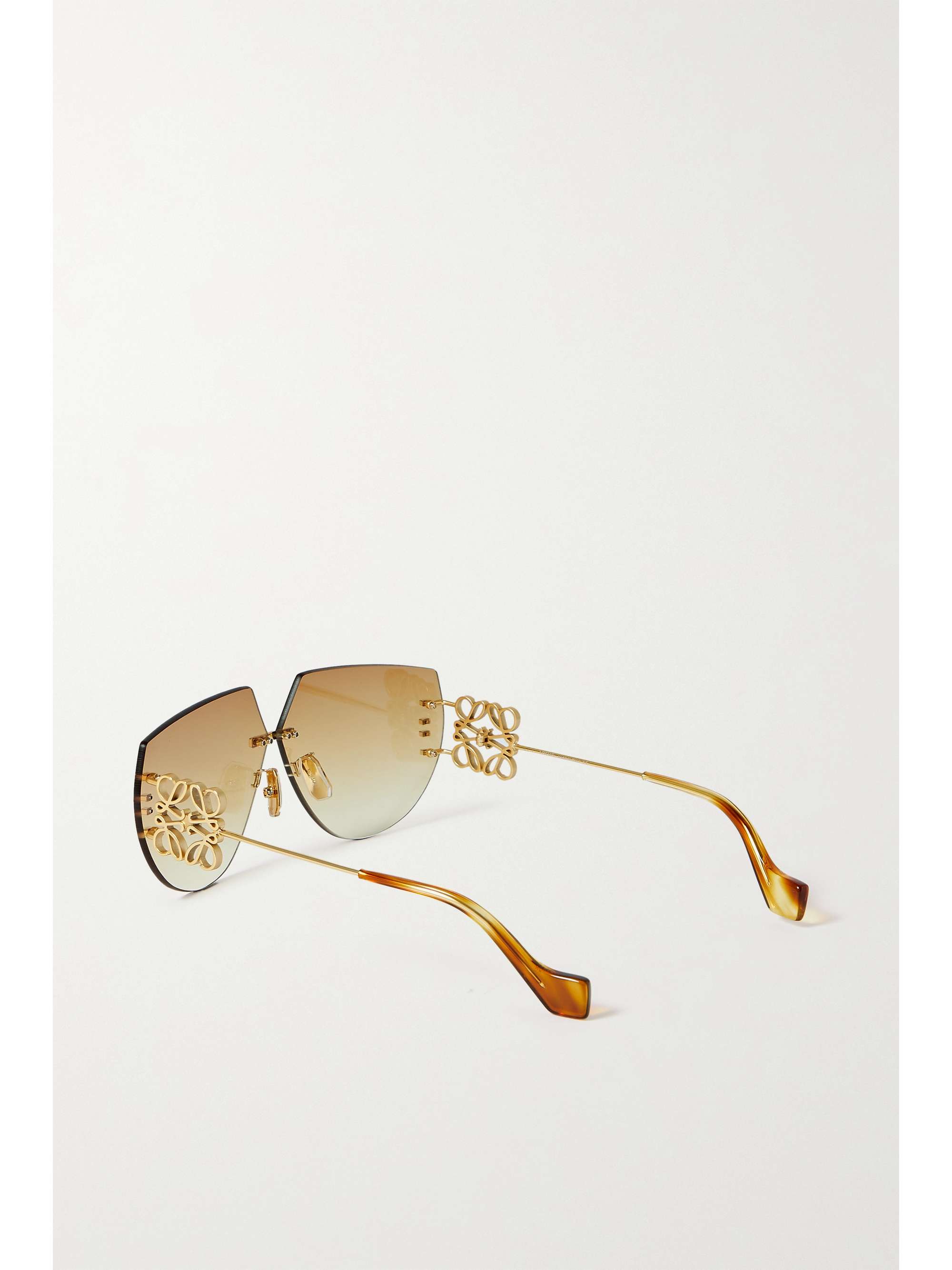 LOEWE EYEWEAR Oversized D-frame gold-tone sunglasses