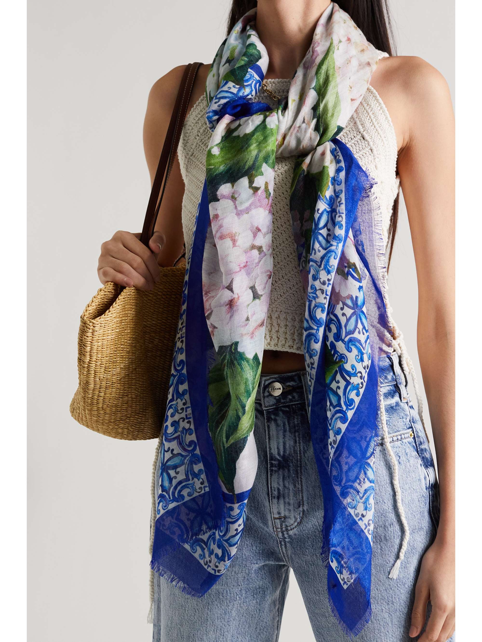DOLCE & GABBANA Floral-print cashmere and silk-blend scarf | NET-A-PORTER DOLCE & GABBANA Floral-print cashmere and silk-blend scarf | NET-A-PORTER