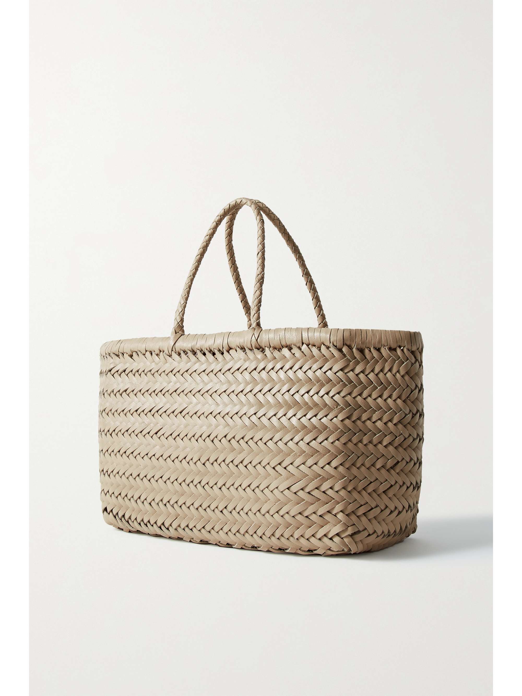 DRAGON DIFFUSION Bamboo Triple Jump small woven leather tote