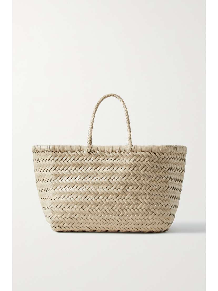 Dragon Diffusion Bamboo Triple Jump Small Woven Leather Tote
