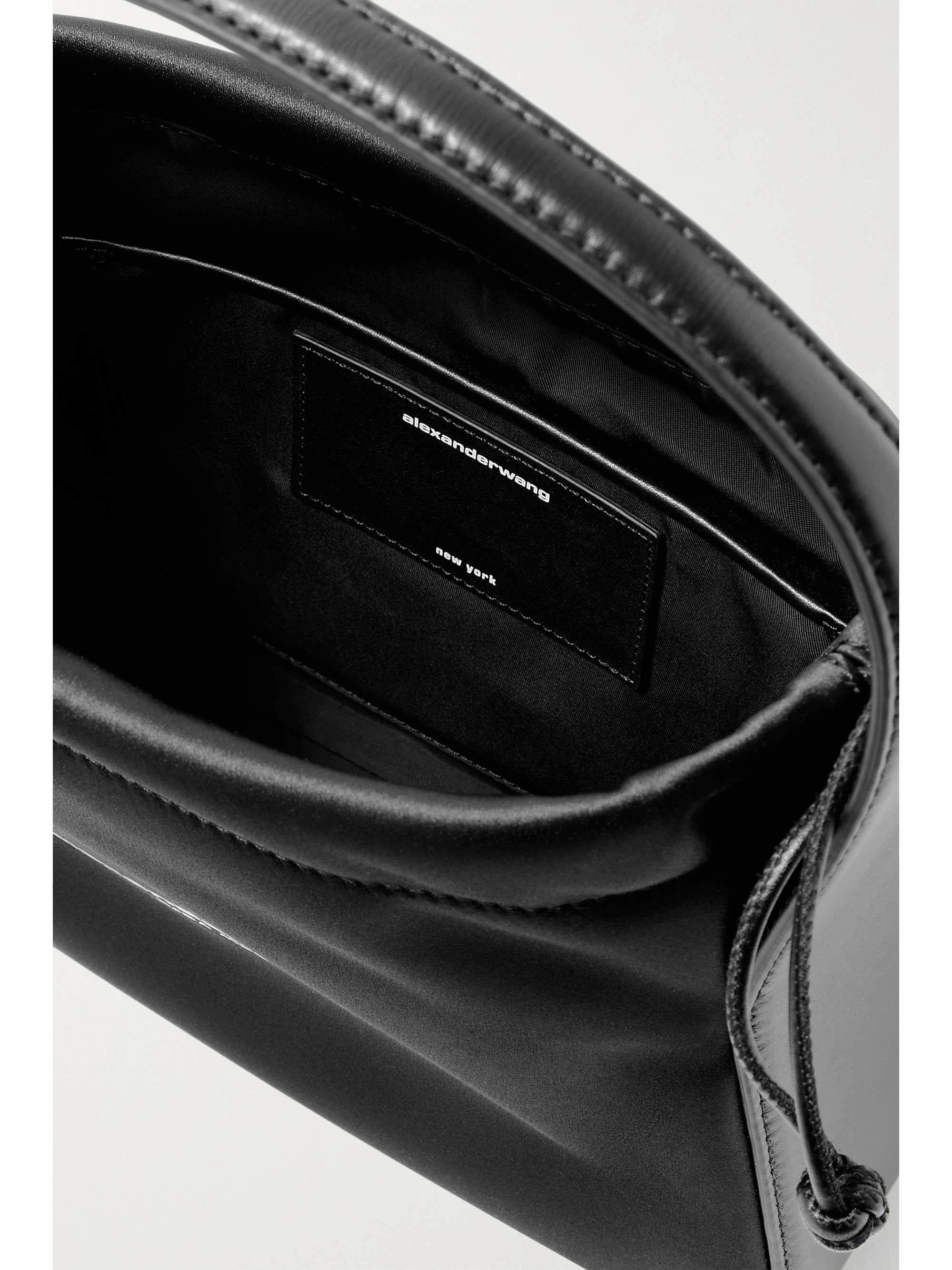 Ryan leather-trimmed printed satin tote