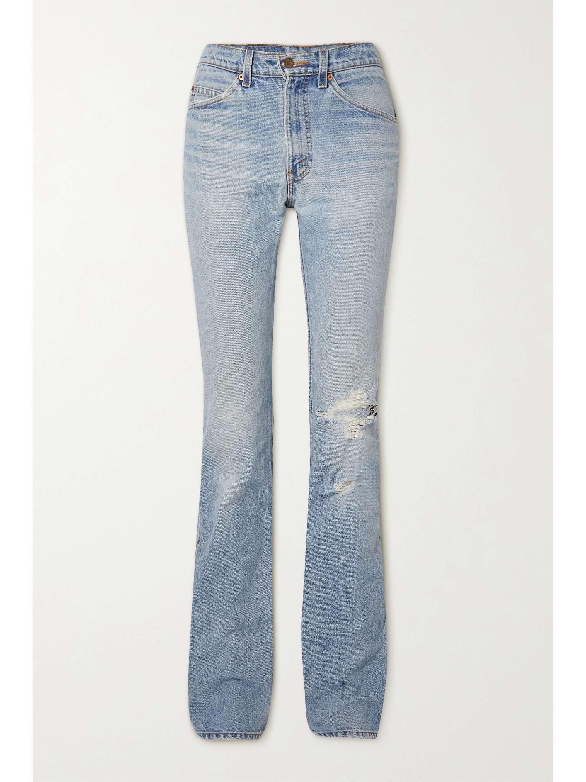 Navy + Levi's 1969 517 mid-rise bootcut printed denim jeans | VALENTINO |  NET-A-PORTER