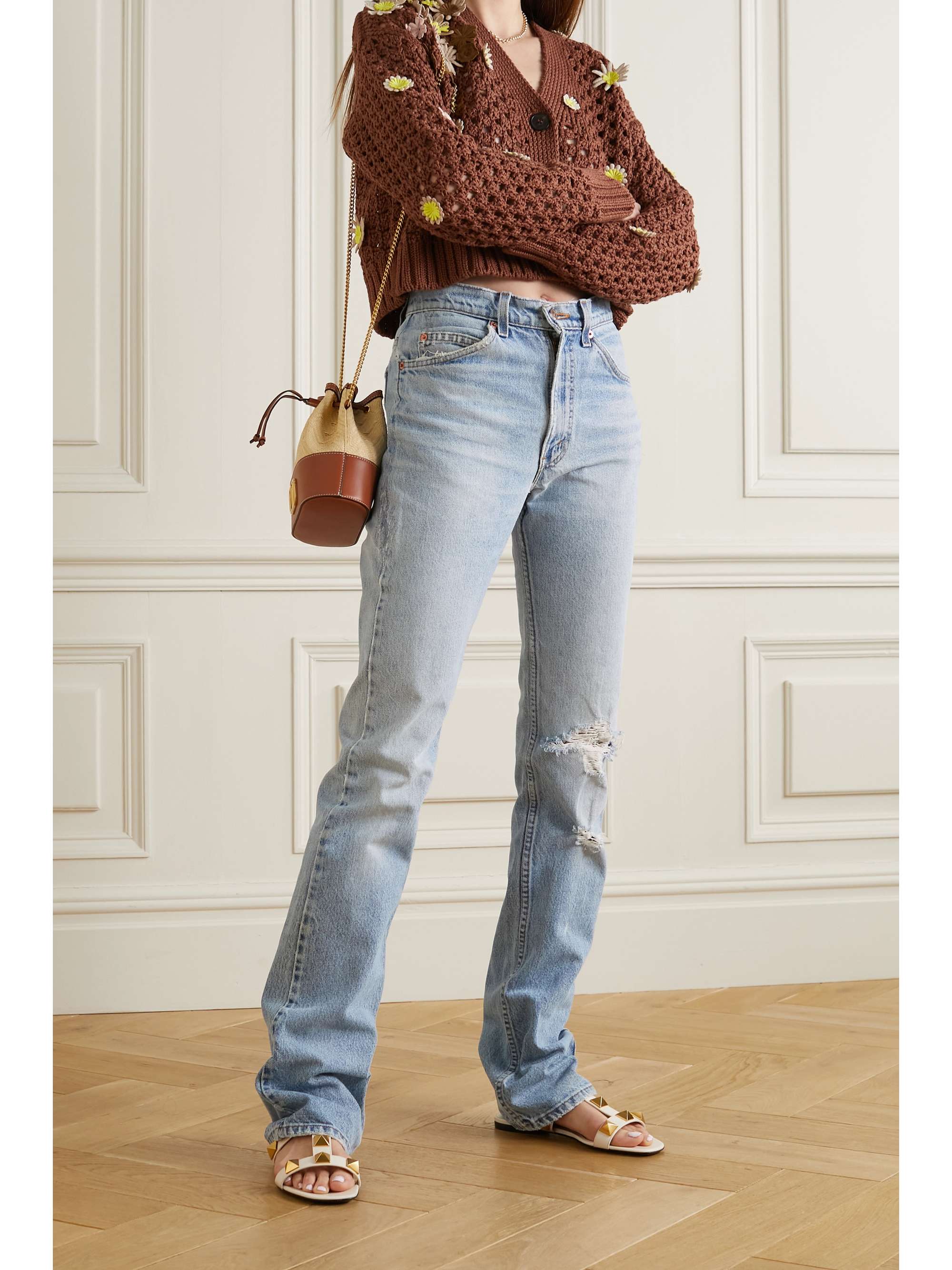 VALENTINO + Levi's 1969 517 mid-rise bootcut printed denim jeans |  NET-A-PORTER