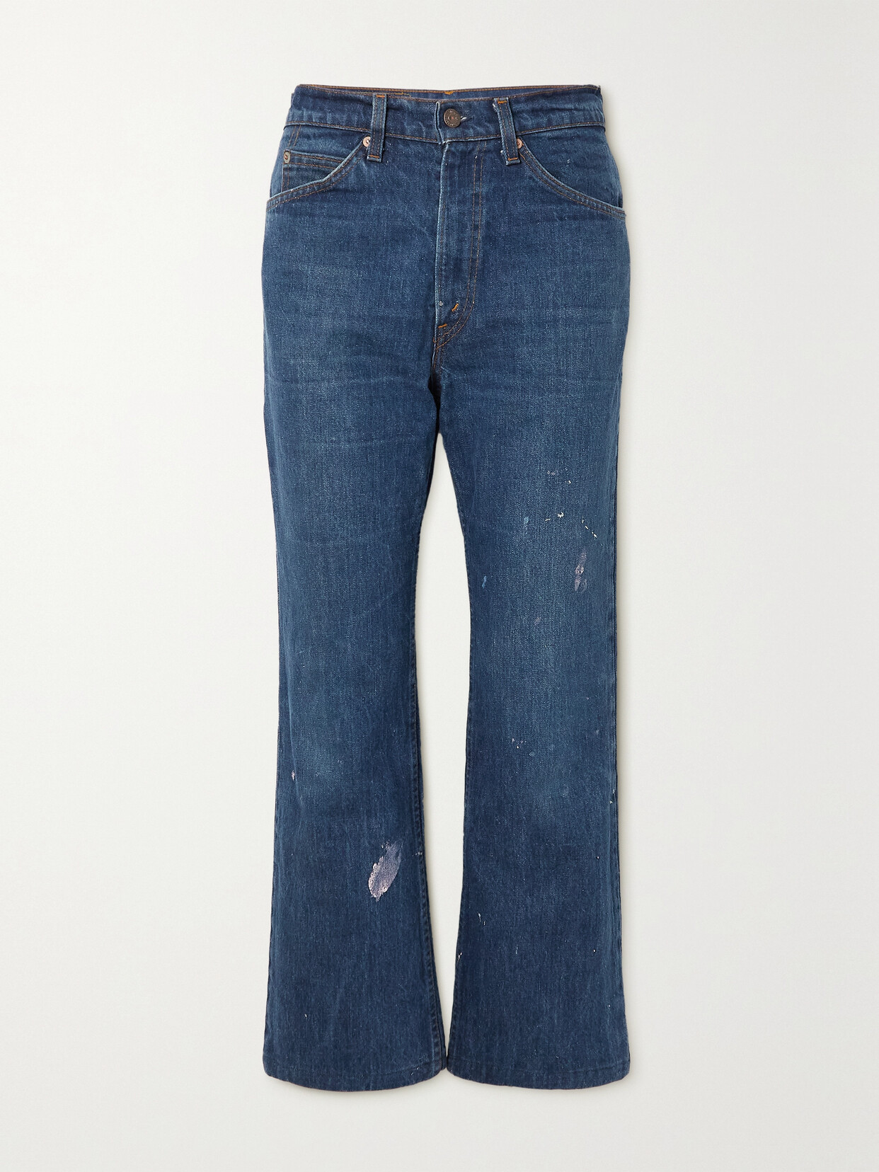 Valentino + Levi's 1969 517 Mid-rise Bootcut Printed Denim Jeans In Navy