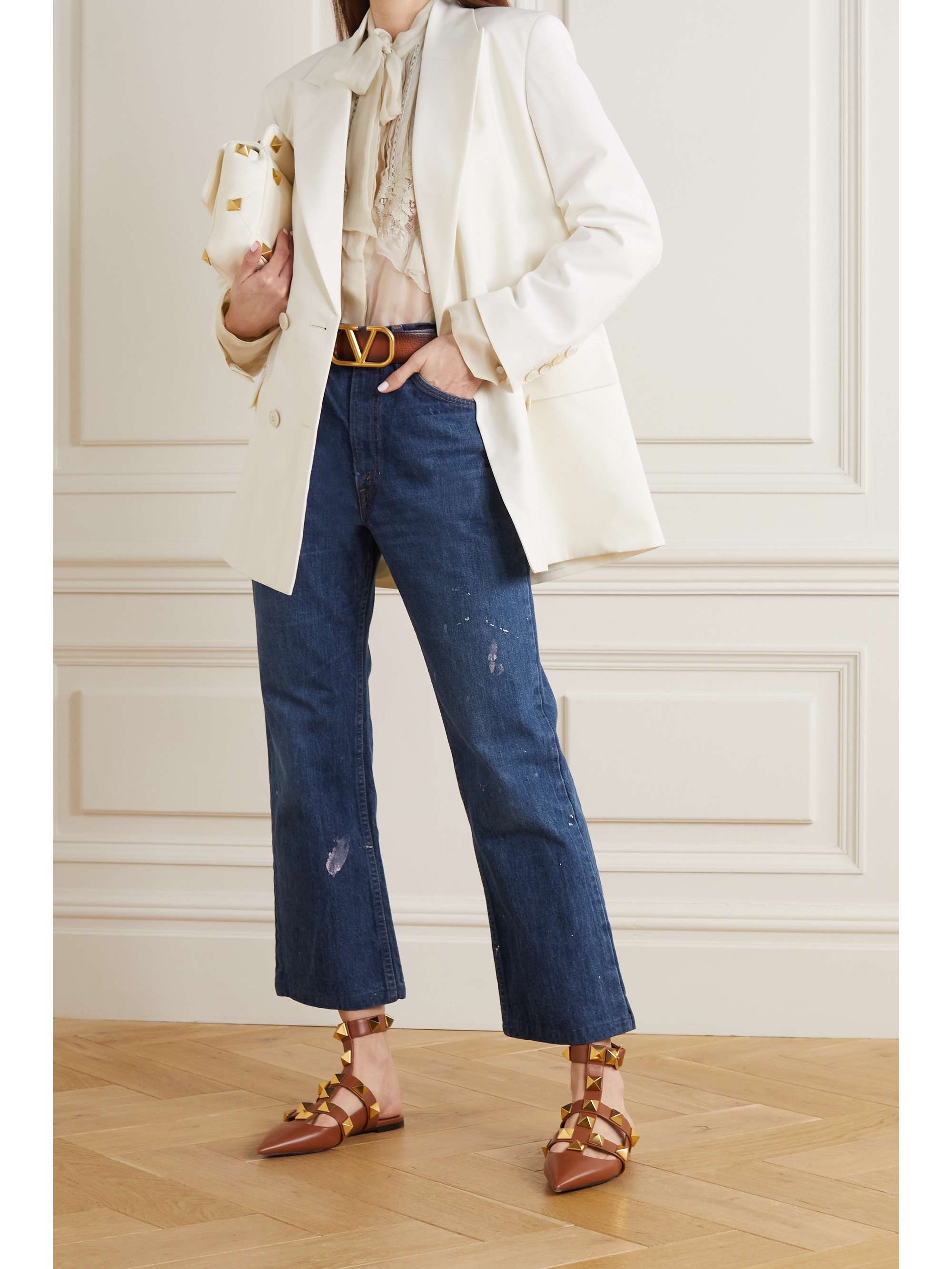 VALENTINO + Levi's 1969 517 mid-rise bootcut printed denim jeans |  NET-A-PORTER