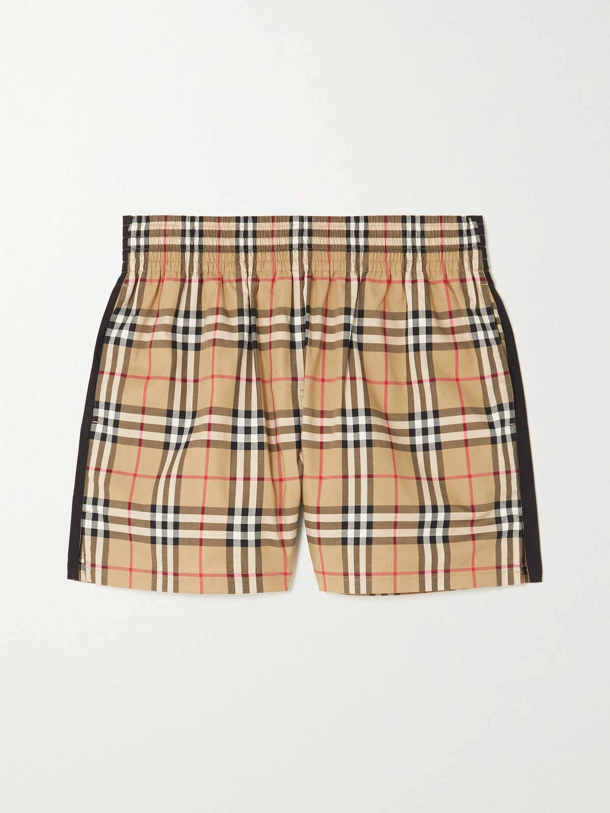 Burberry Striped Checked Cotton-blend Shorts - Neutrals