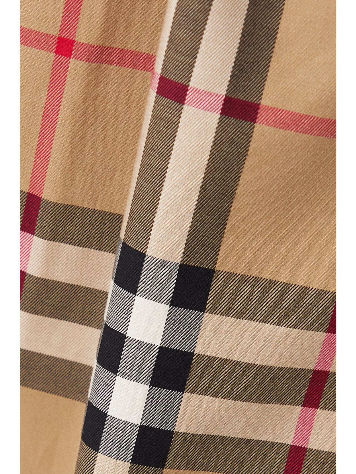 Shop Burberry Striped Checked Cotton-blend Wide-leg Pants In Beige