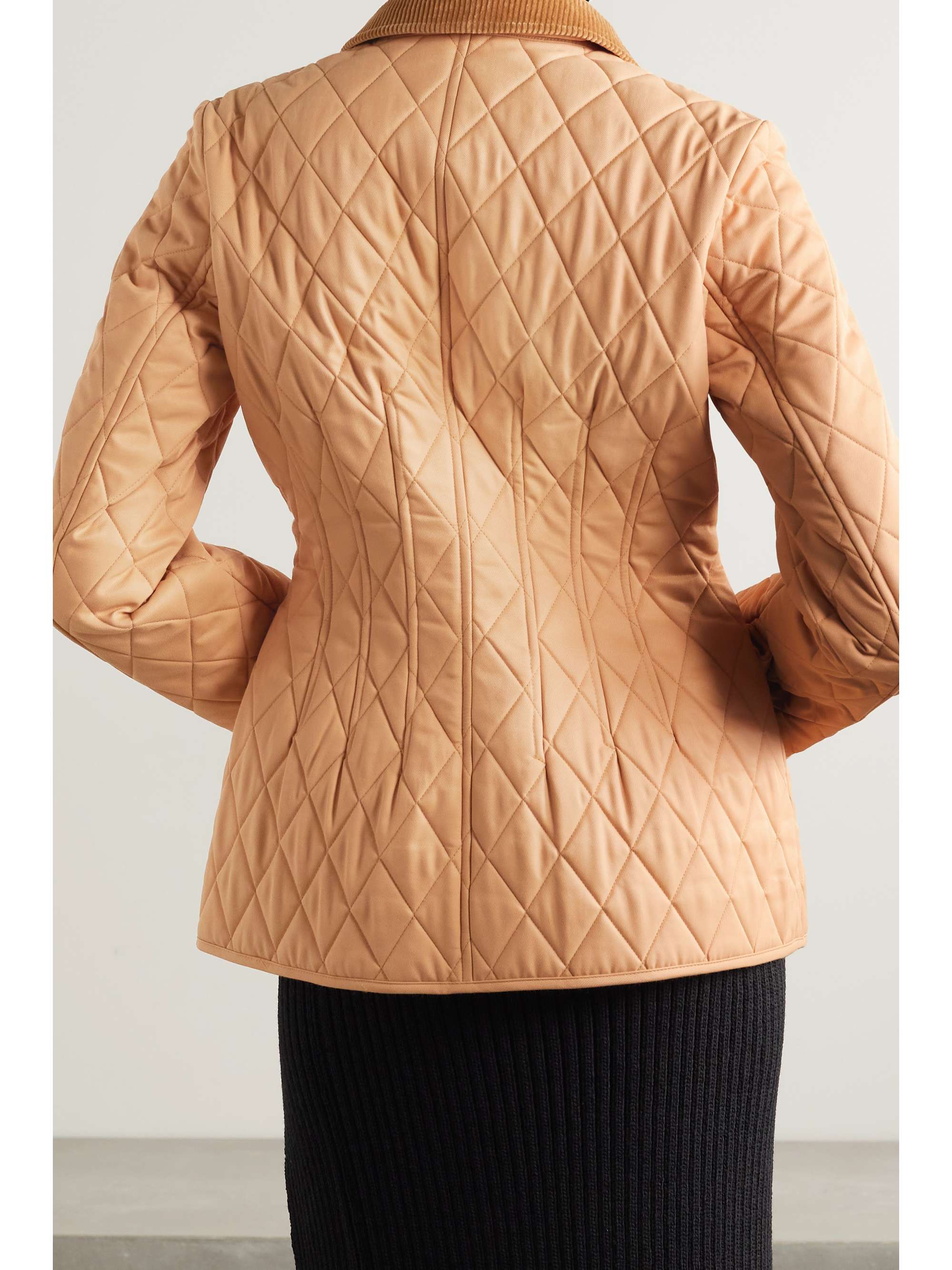 BURBERRY Corduroy-trimmed quilted twill jacket