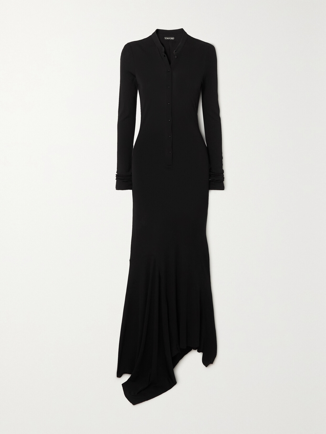 TOM FORD Asymmetric Jersey Maxi Dress - Black