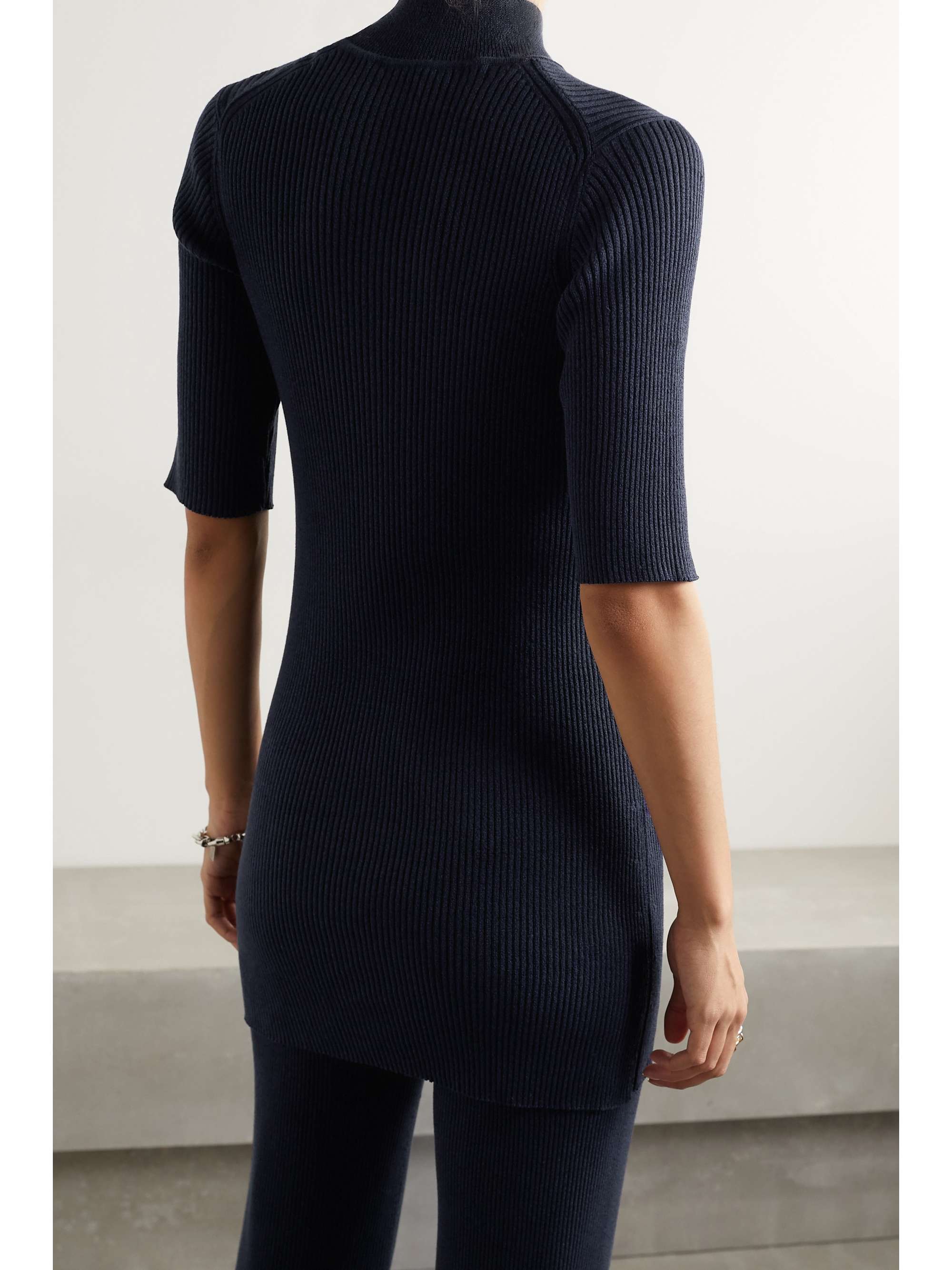 THE ROW Cassiopea ribbed silk and cotton-blend top