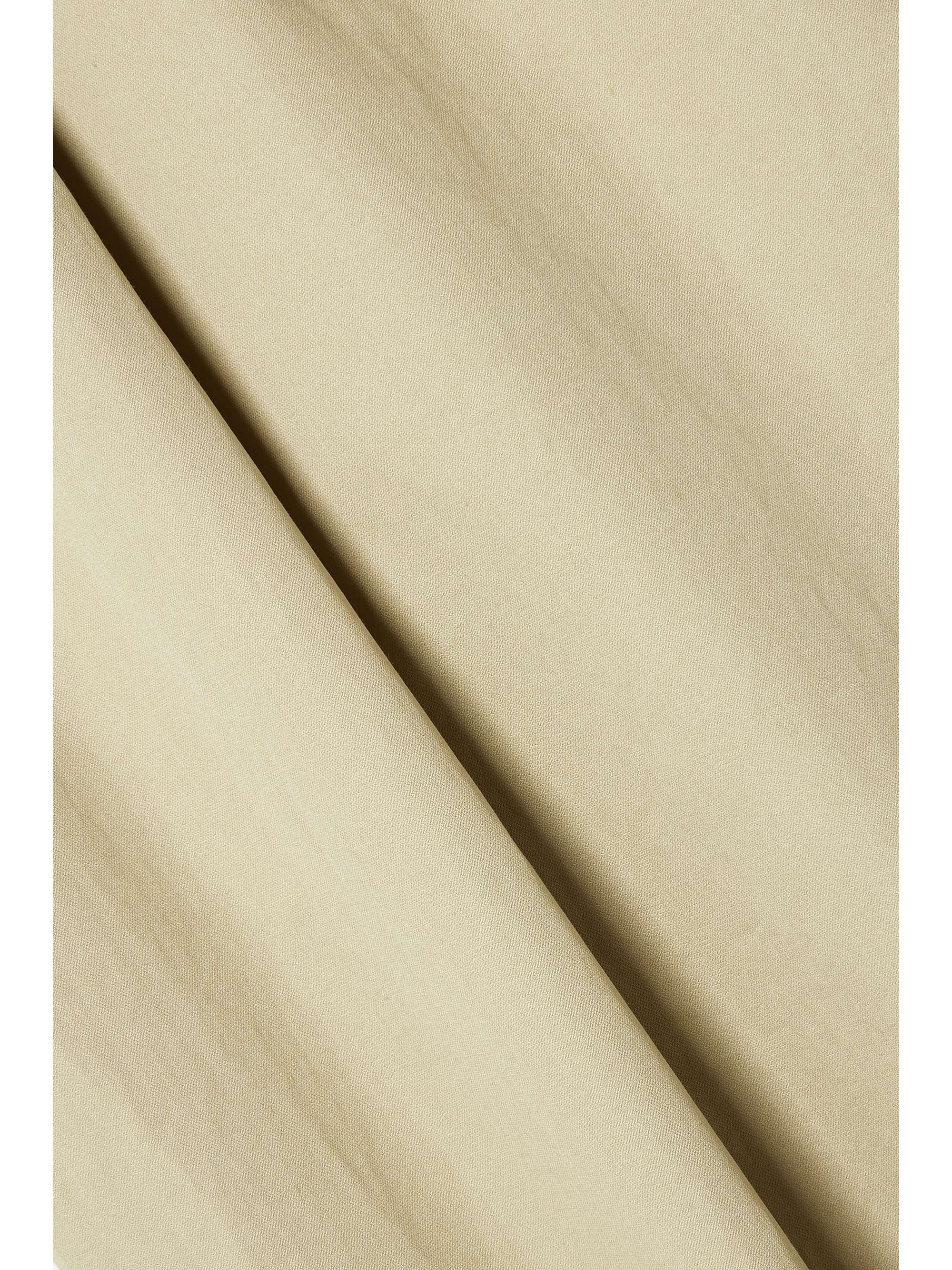 Beige Marian pleated cotton-poplin 