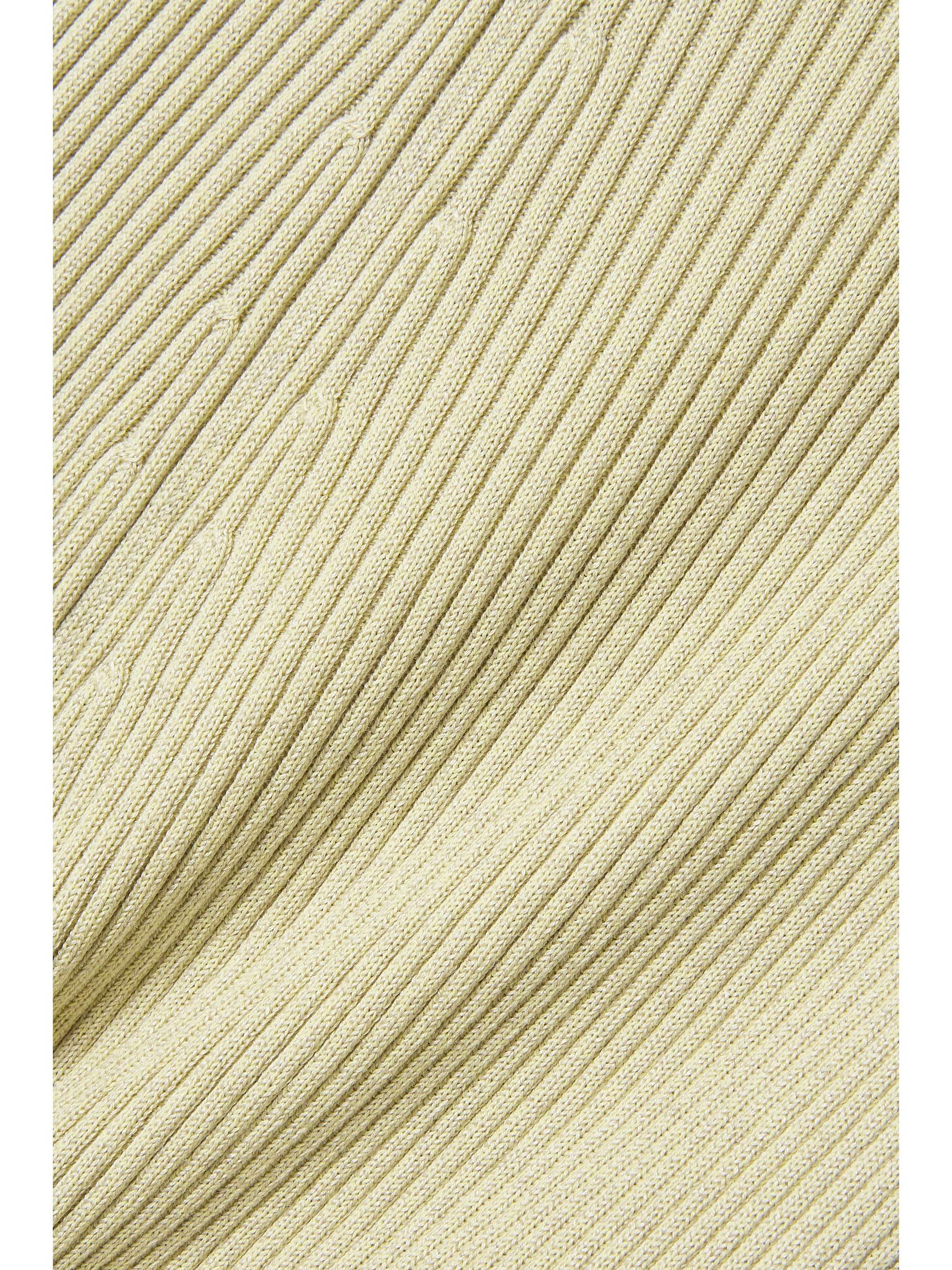 THE ROW Carmine ribbed silk and cotton-blend straight-leg pants
