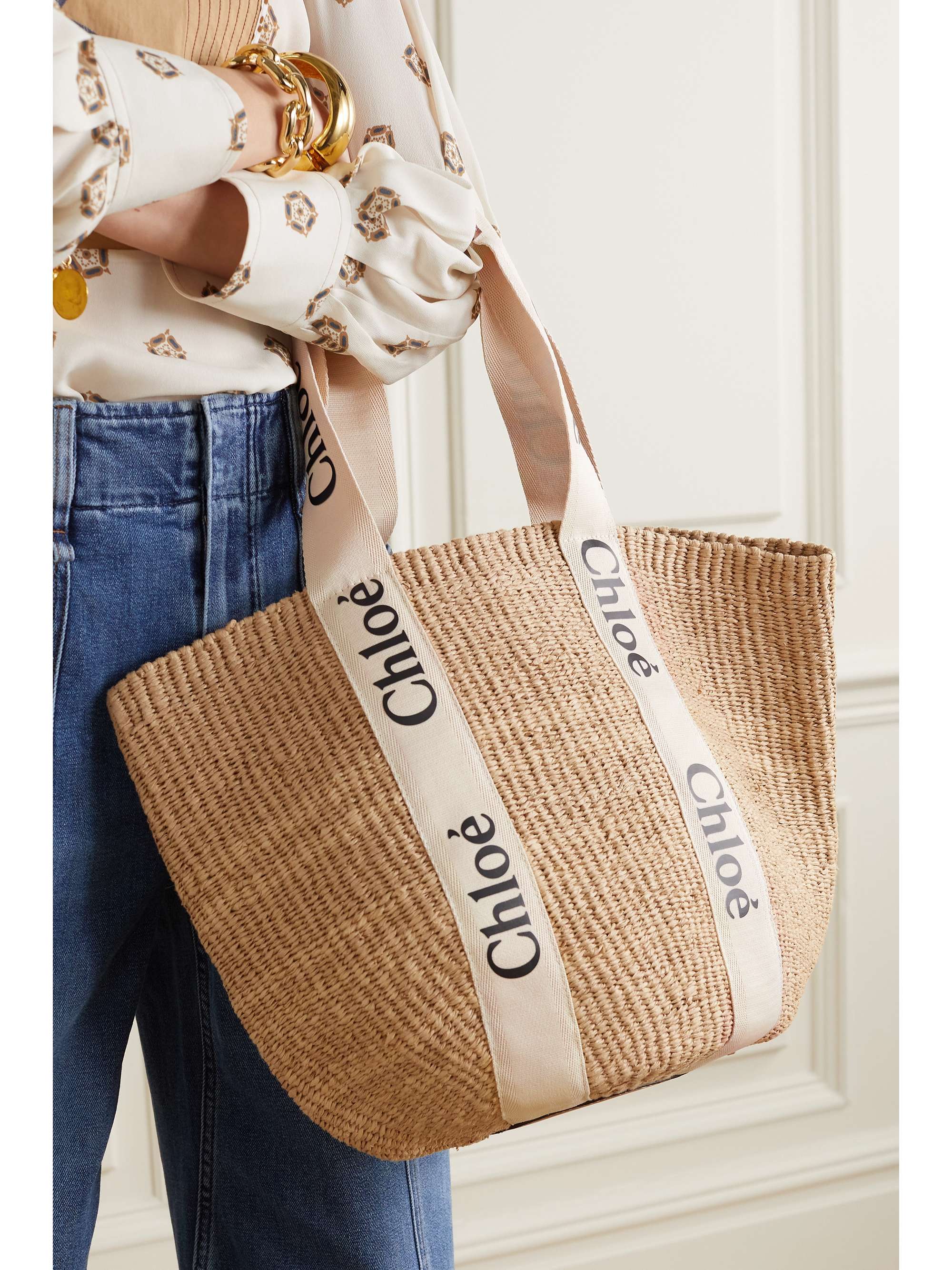 chloe woody tote large
