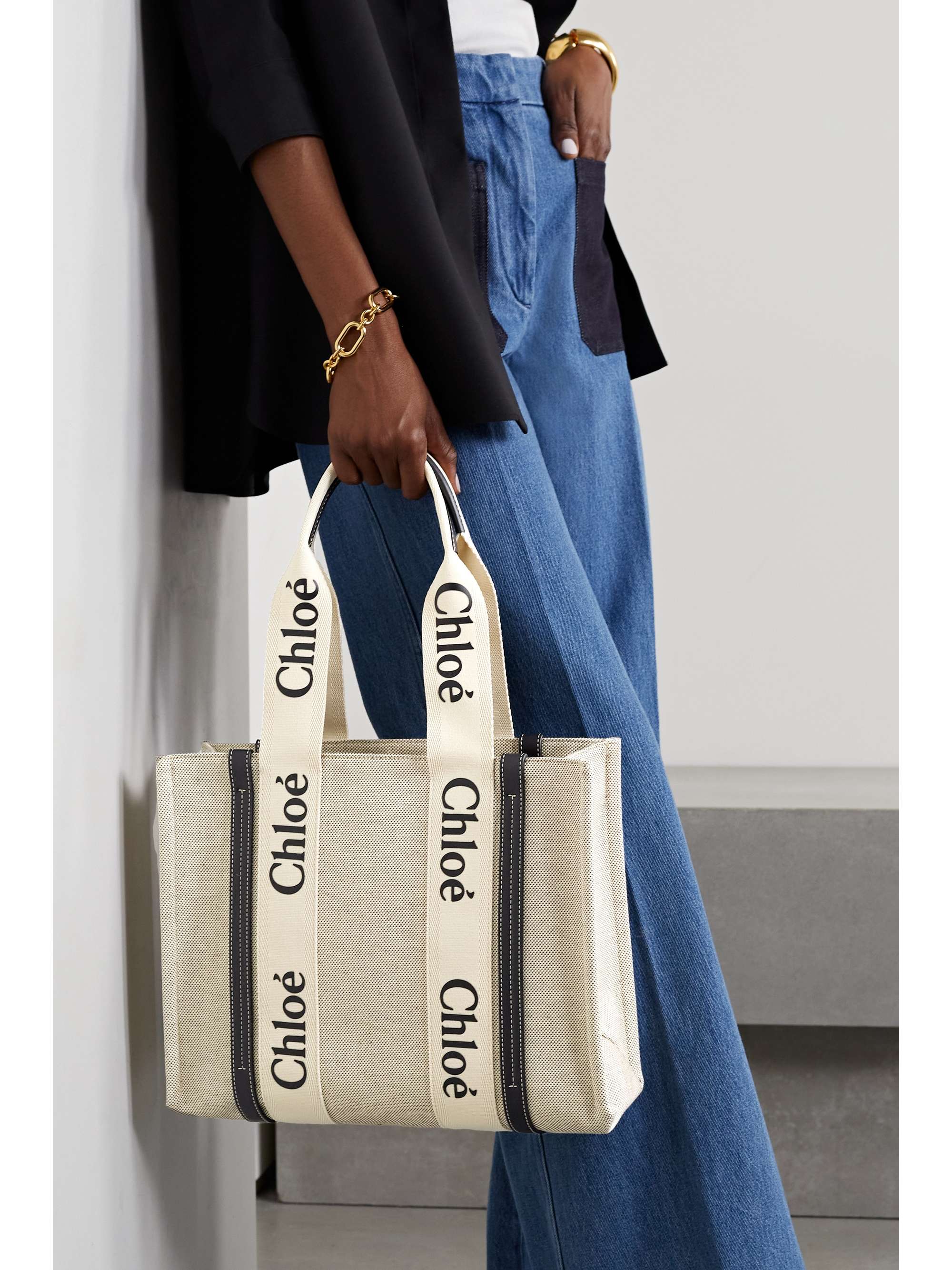 chloe woody tote large