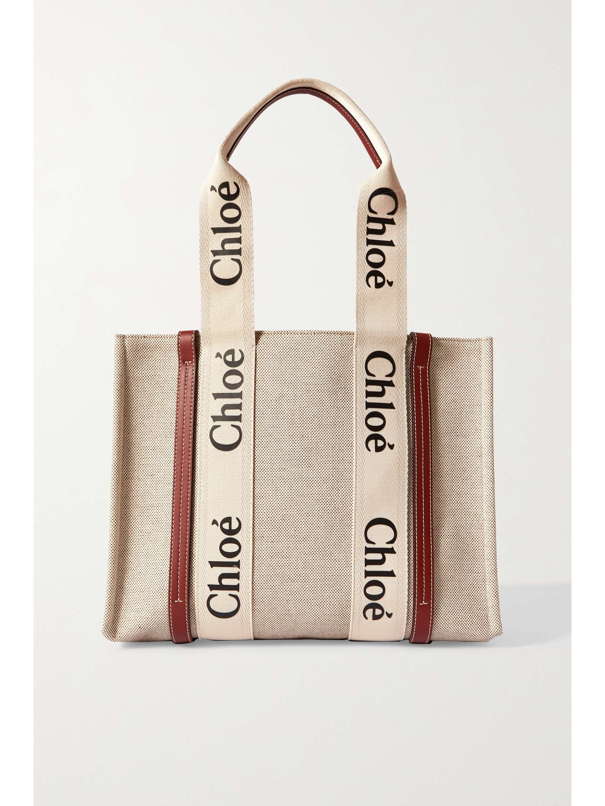 net-a-porter.com | Woody mittelgroße Tote aus Baumwoll-Canvas mit Lederbesätzen