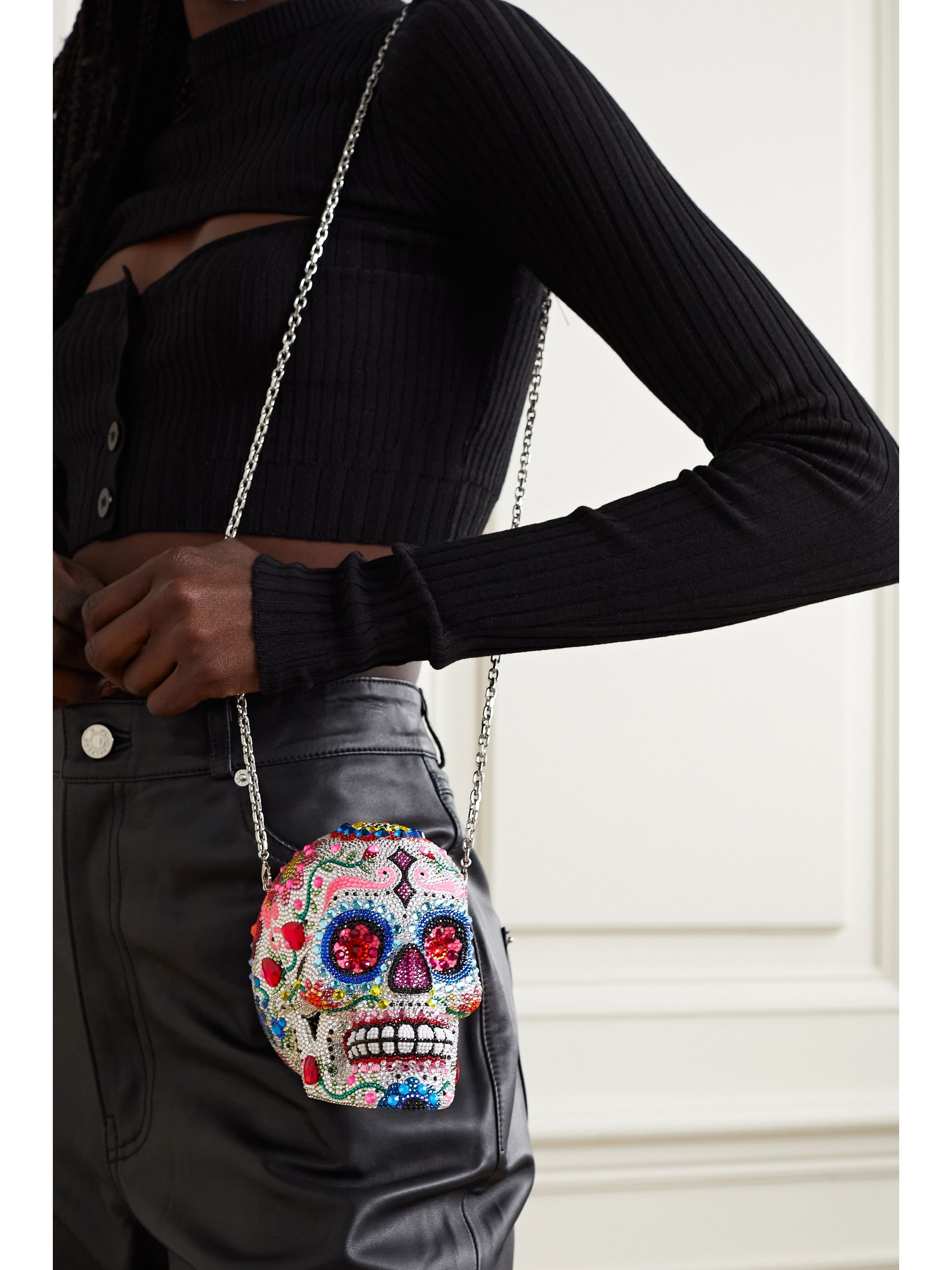 Red Skull Calavera crystal-embellished 
