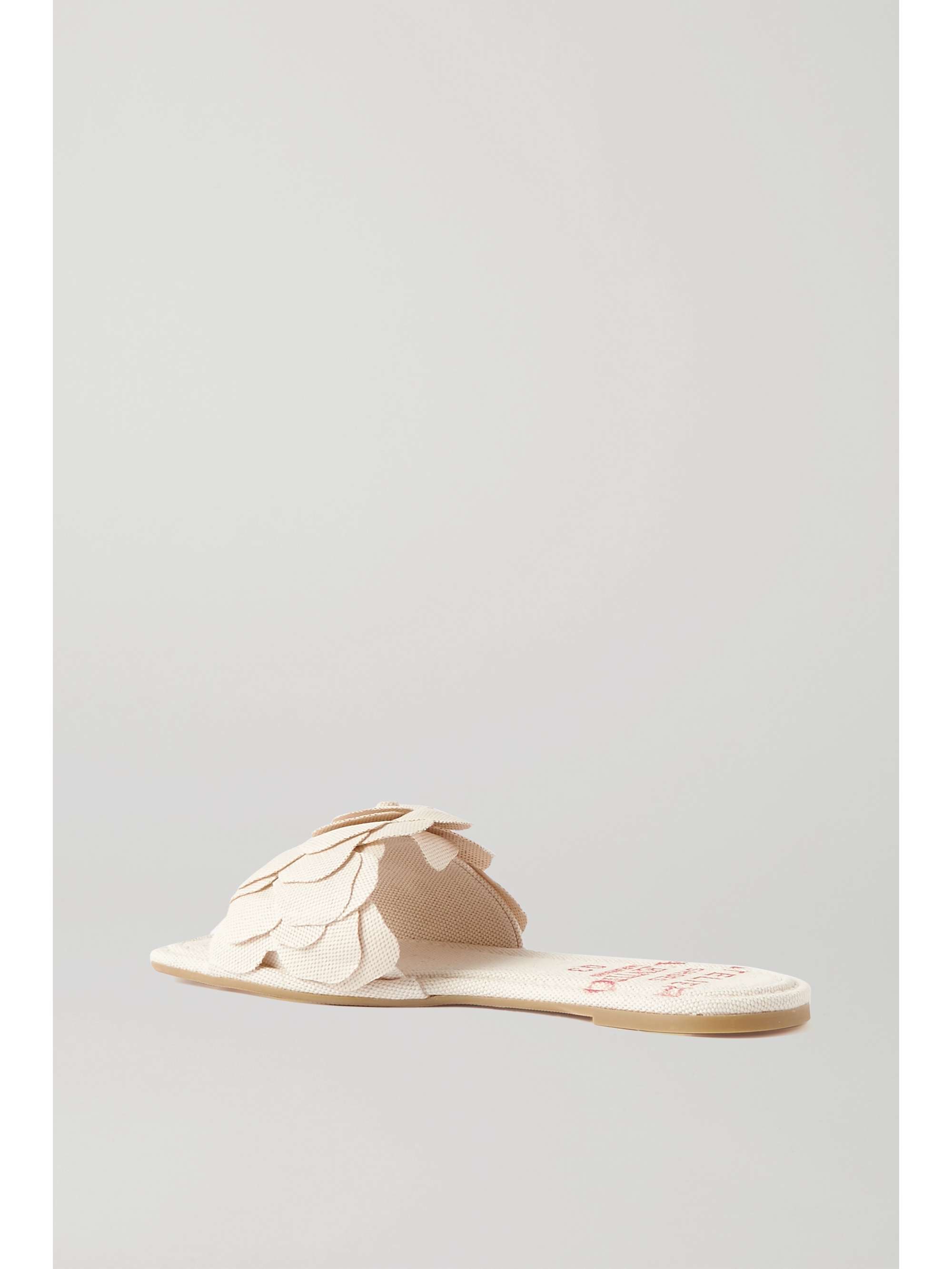 VALENTINO GARAVANI Valentino Garavani Rosa appliquéd canvas slides