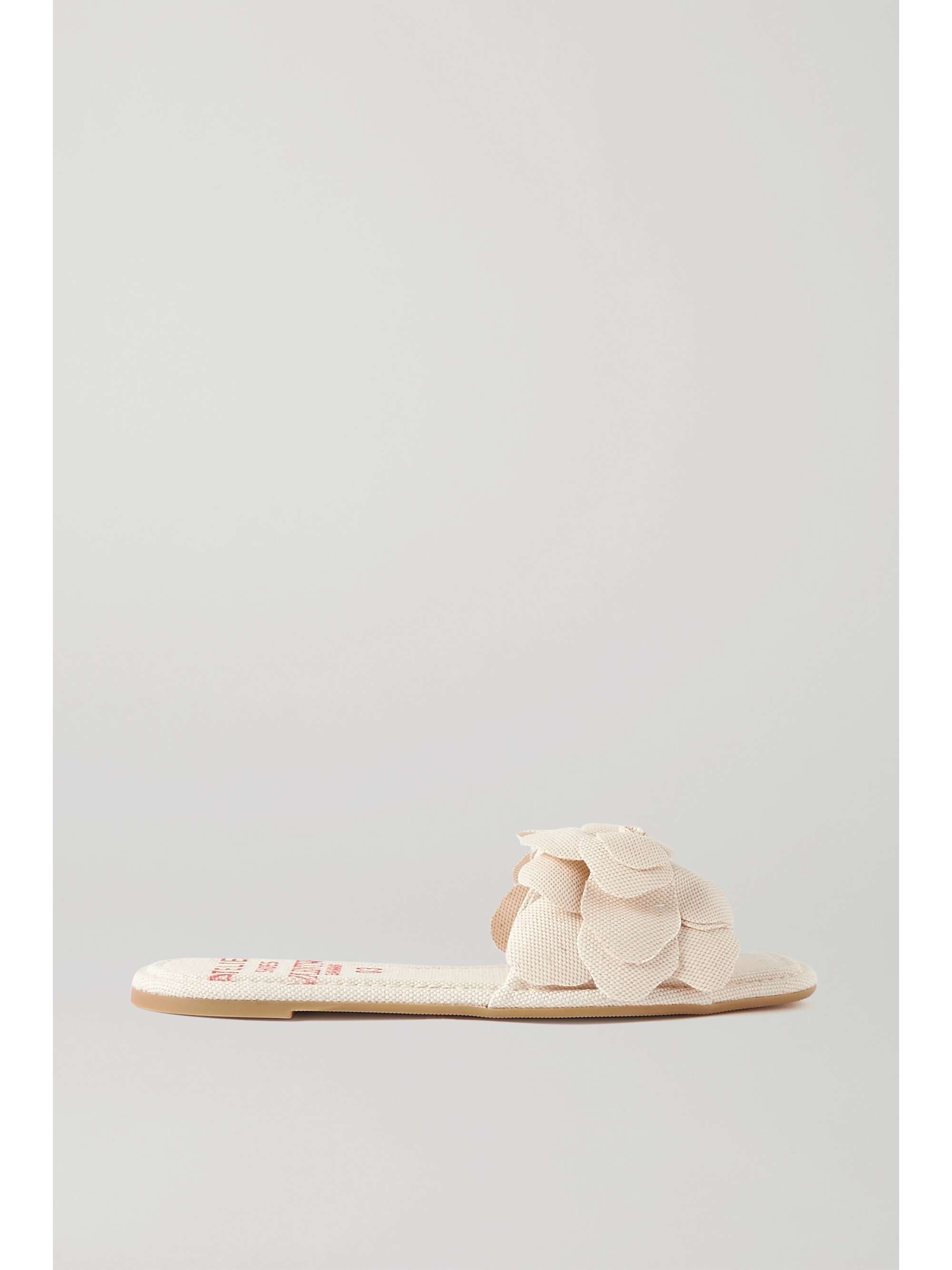 VALENTINO GARAVANI Valentino Garavani Rosa appliquéd canvas slides
