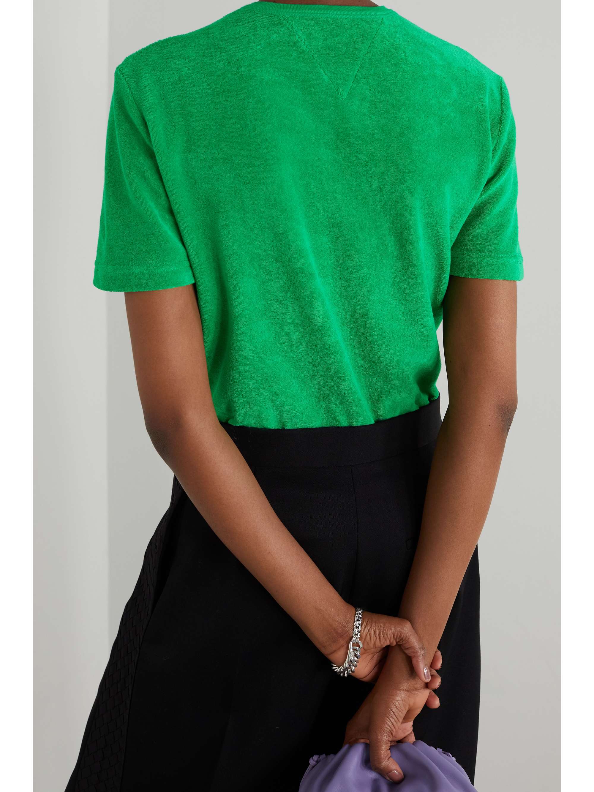 Green Cotton-blend terry T-shirt 