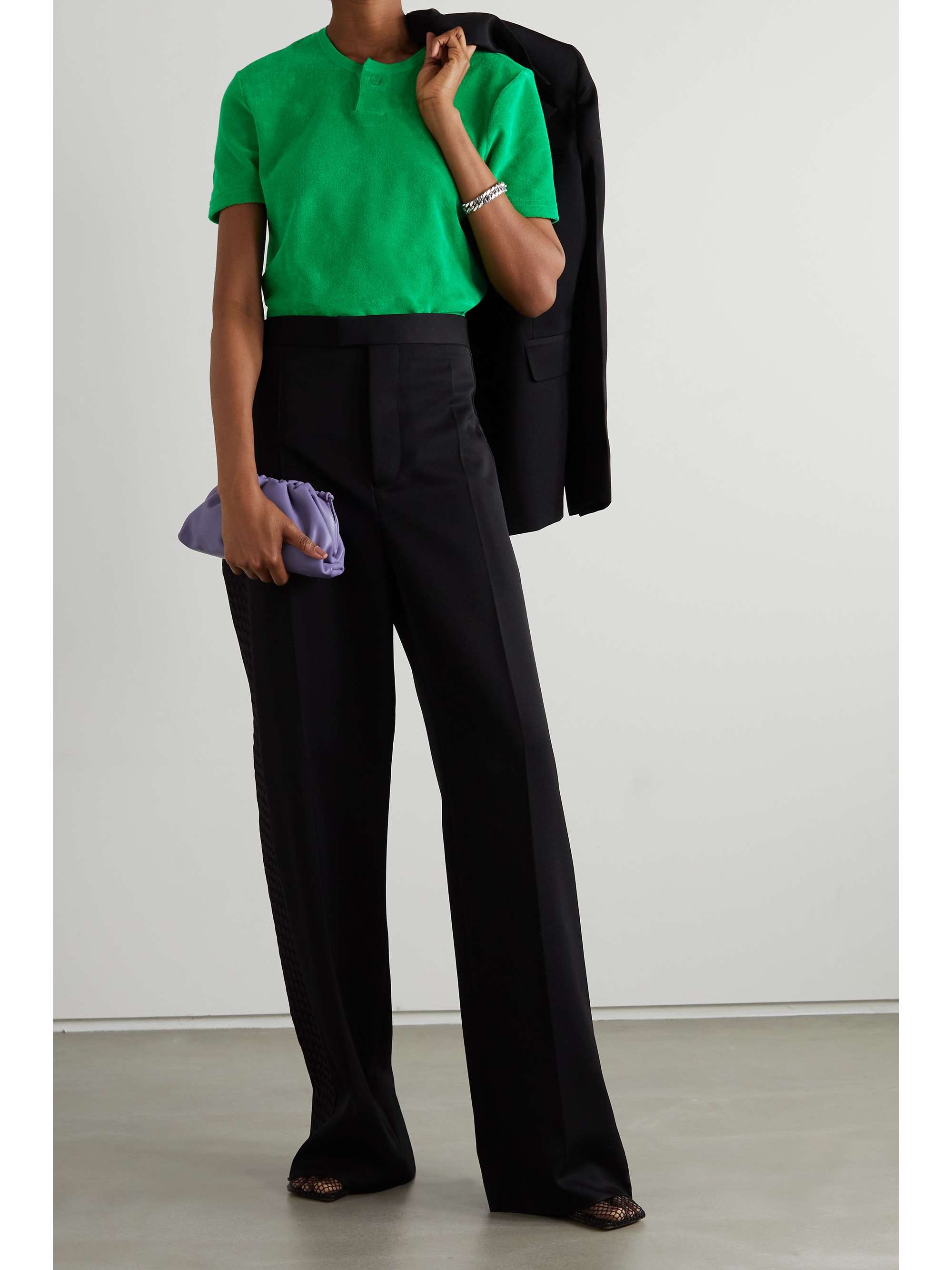Green Cotton-blend terry T-shirt 
