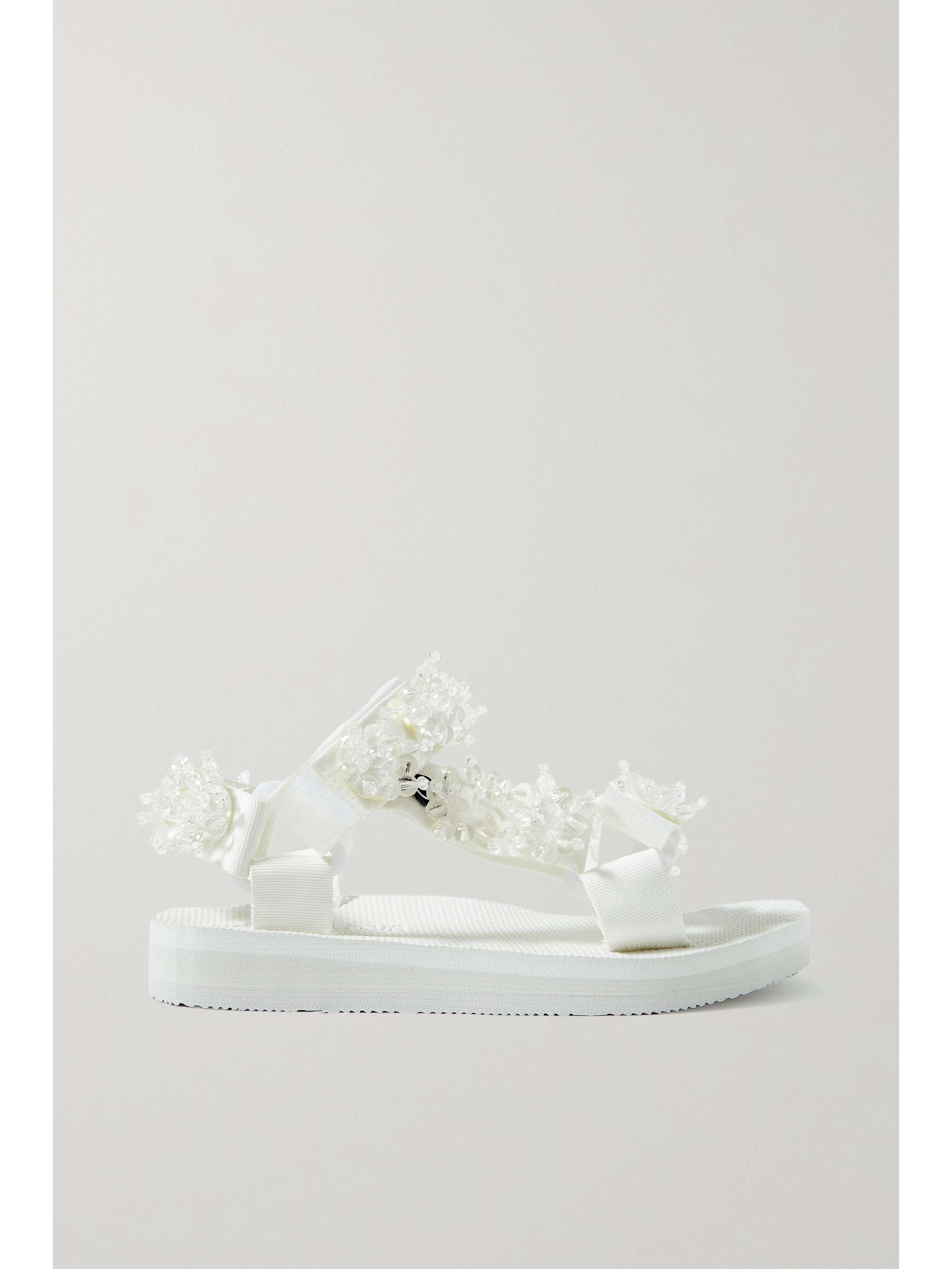 white canvas sandals