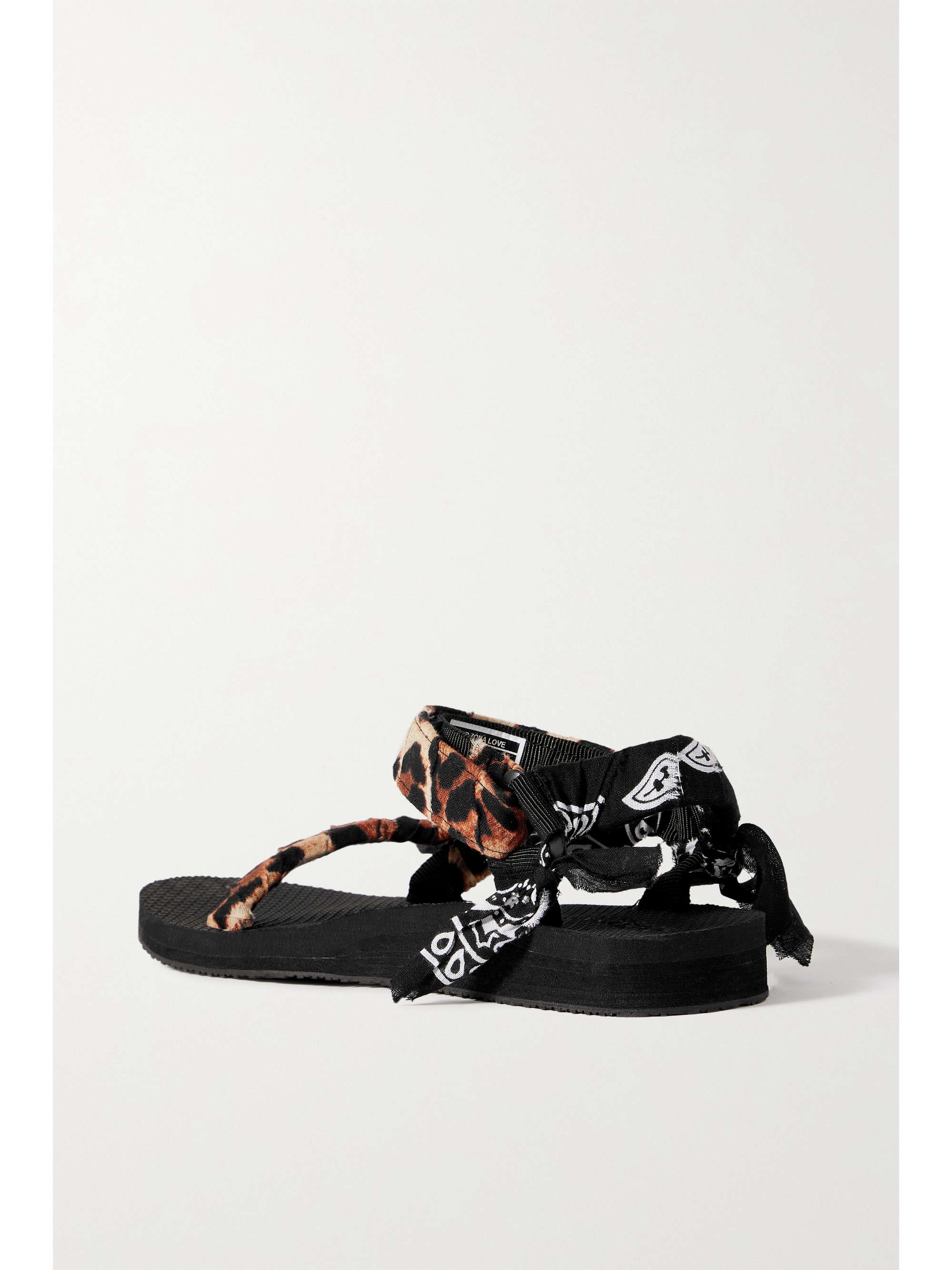 ARIZONA LOVE Trekky printed gauze-trimmed canvas platform sandals 