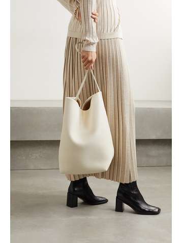 The Row, Medium N/S park taupe matte grain tote bag