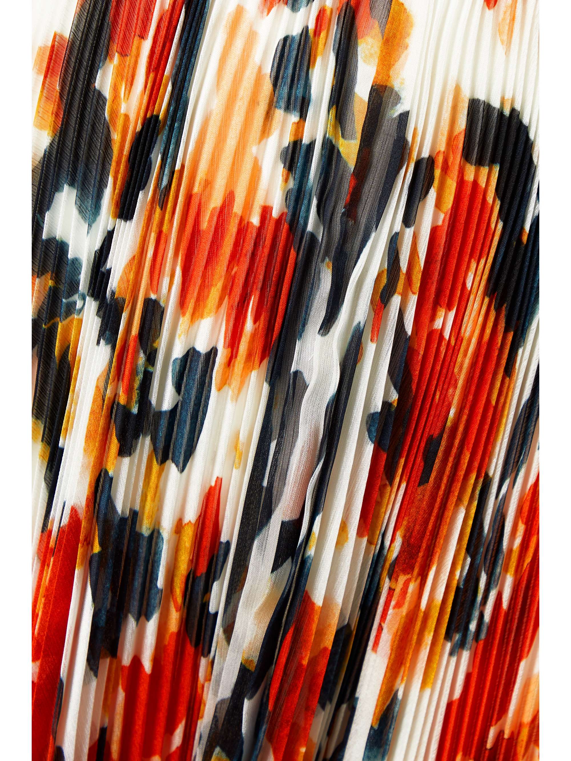 PROENZA SCHOULER Asymmetric pleated floral-print chiffon midi skirt