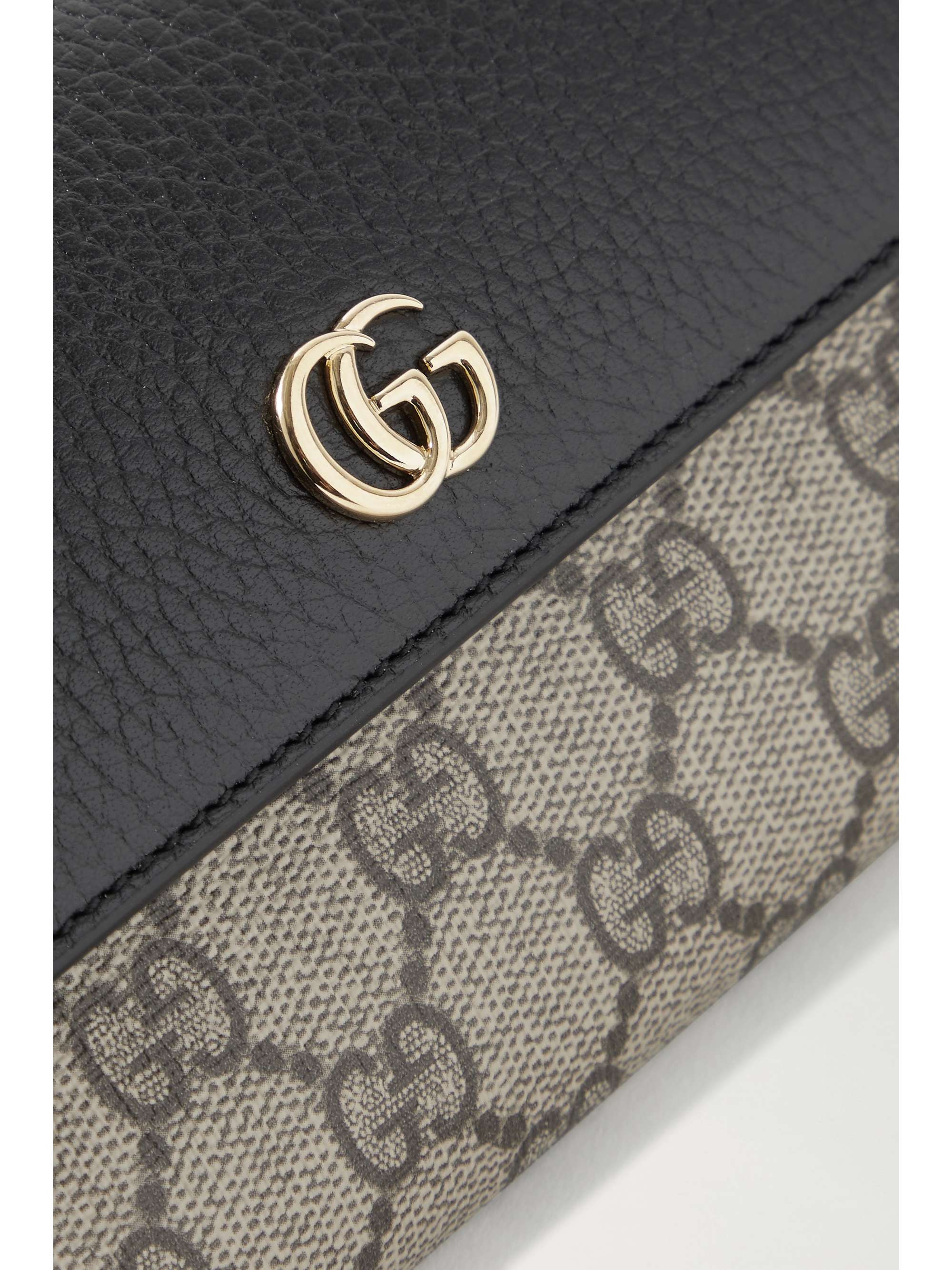 GUCCI + NET SUSTAIN GG Marmont Petite textured-leather and printed coated-canvas continental wallet