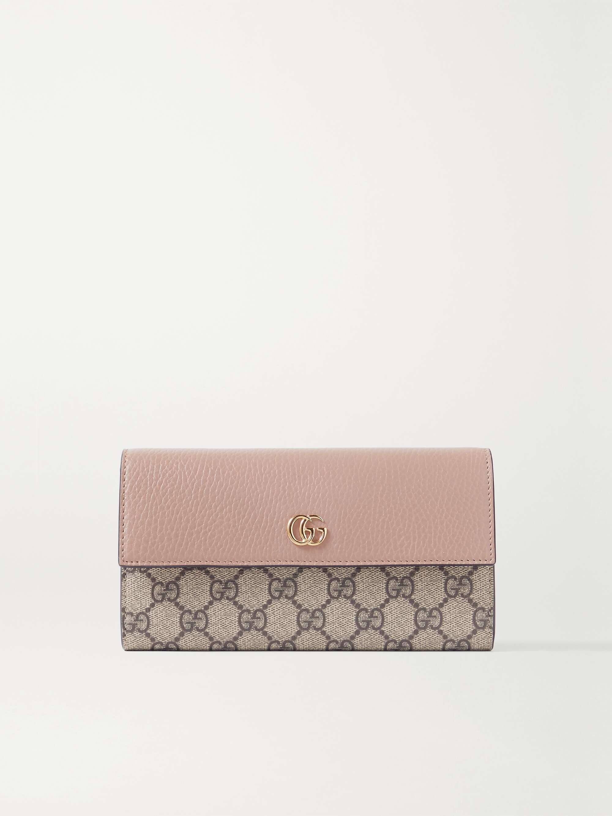 GUCCI NET SUSTAIN GG Petite textured-leather and printed coated-canvas wallet | NET-A-PORTER