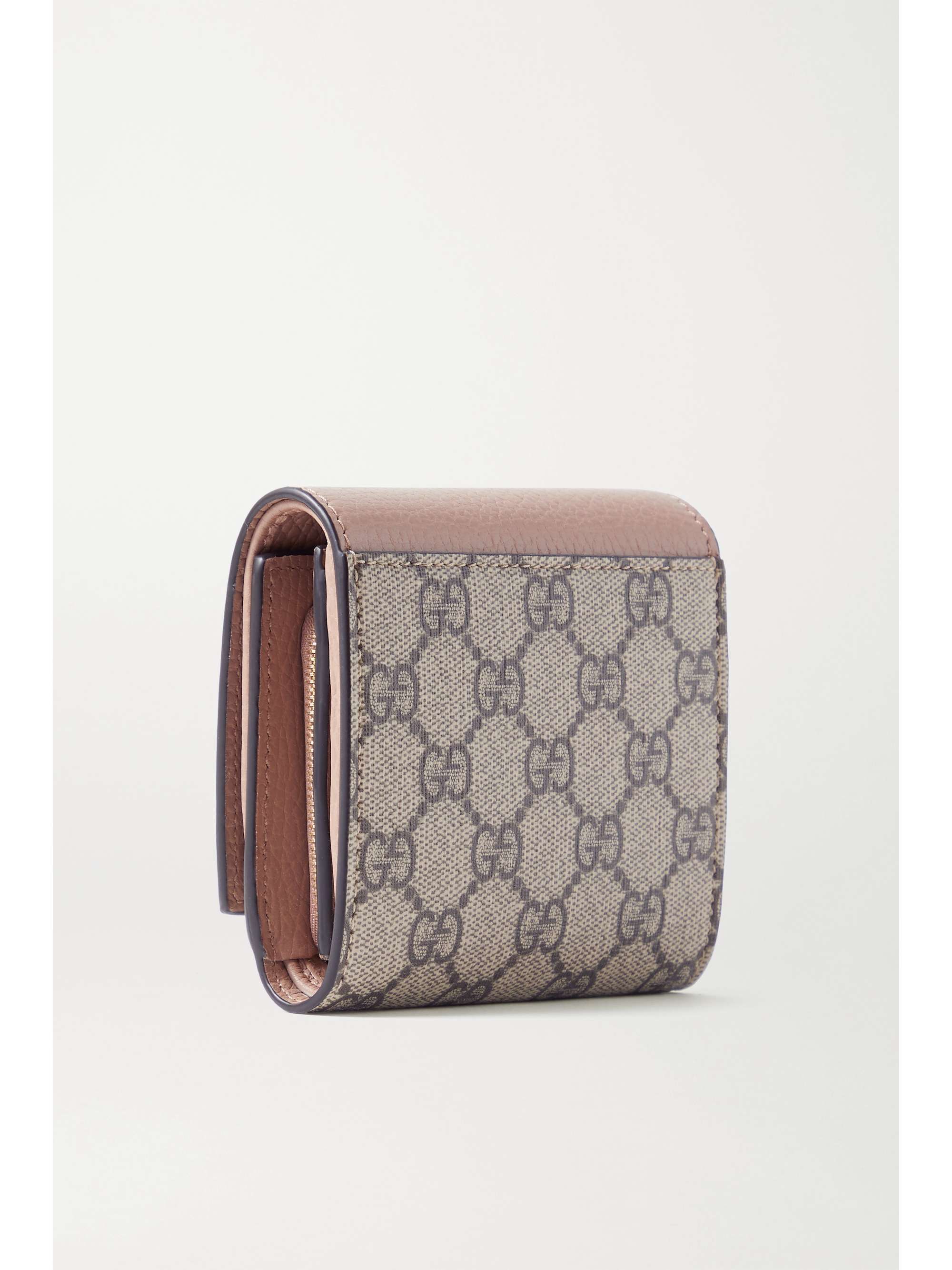 GUCCI + NET SUSTAIN GG Marmont Petite medium textured-leather and printed coated-canvas wallet