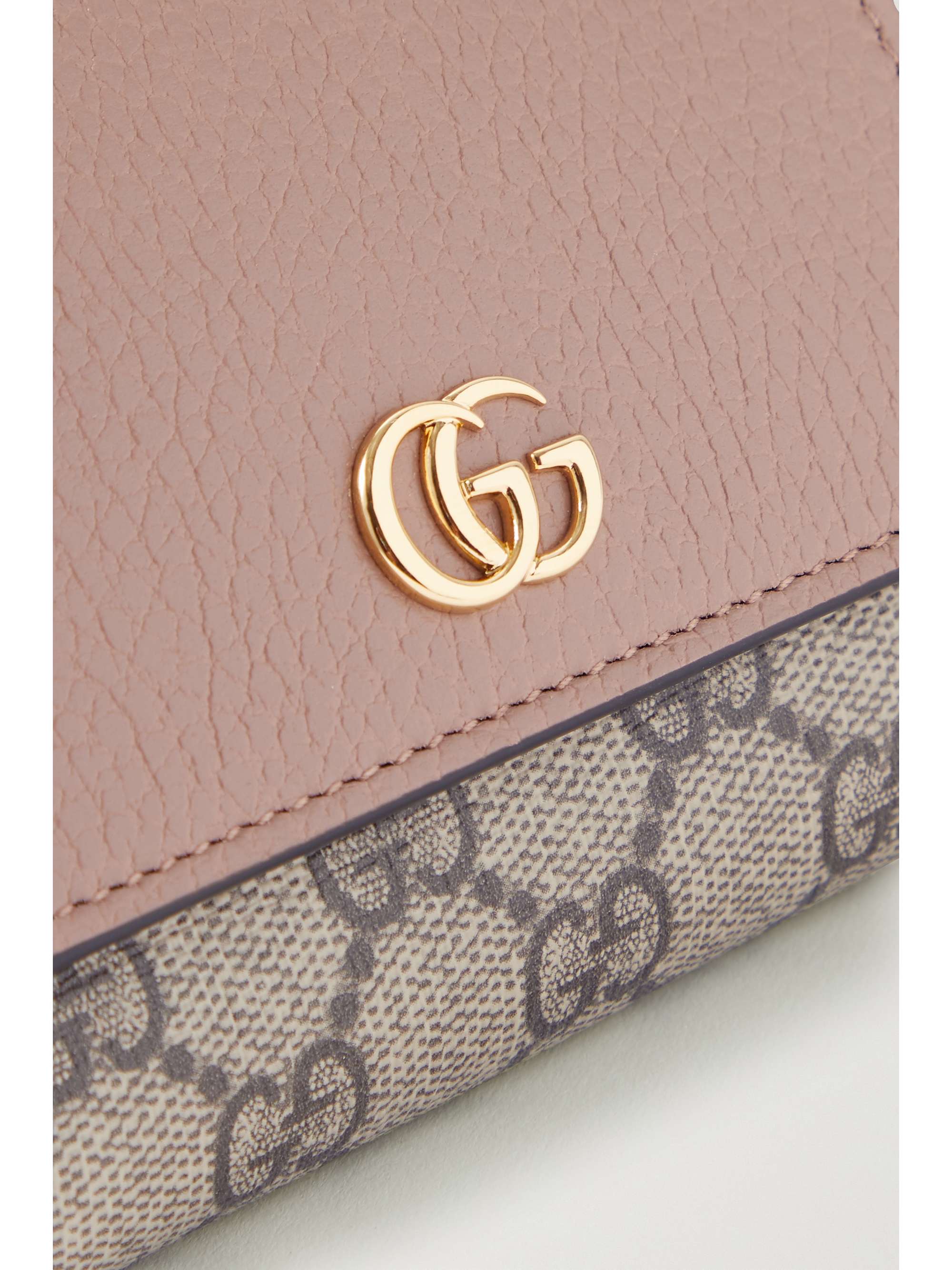 GUCCI + NET SUSTAIN GG Marmont Petite medium textured-leather and printed coated-canvas wallet