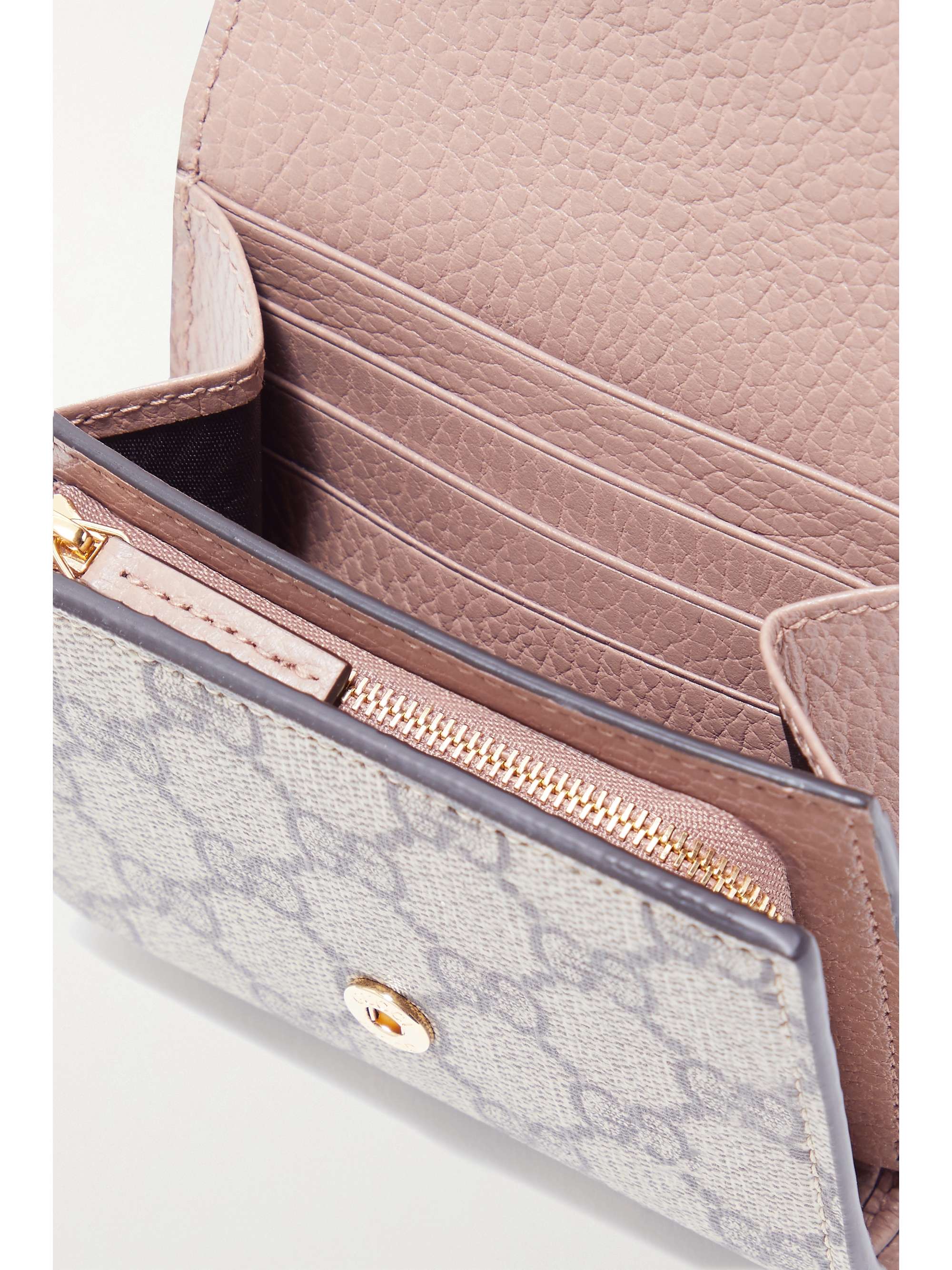 GUCCI + NET SUSTAIN GG Marmont Petite medium textured-leather and printed coated-canvas wallet