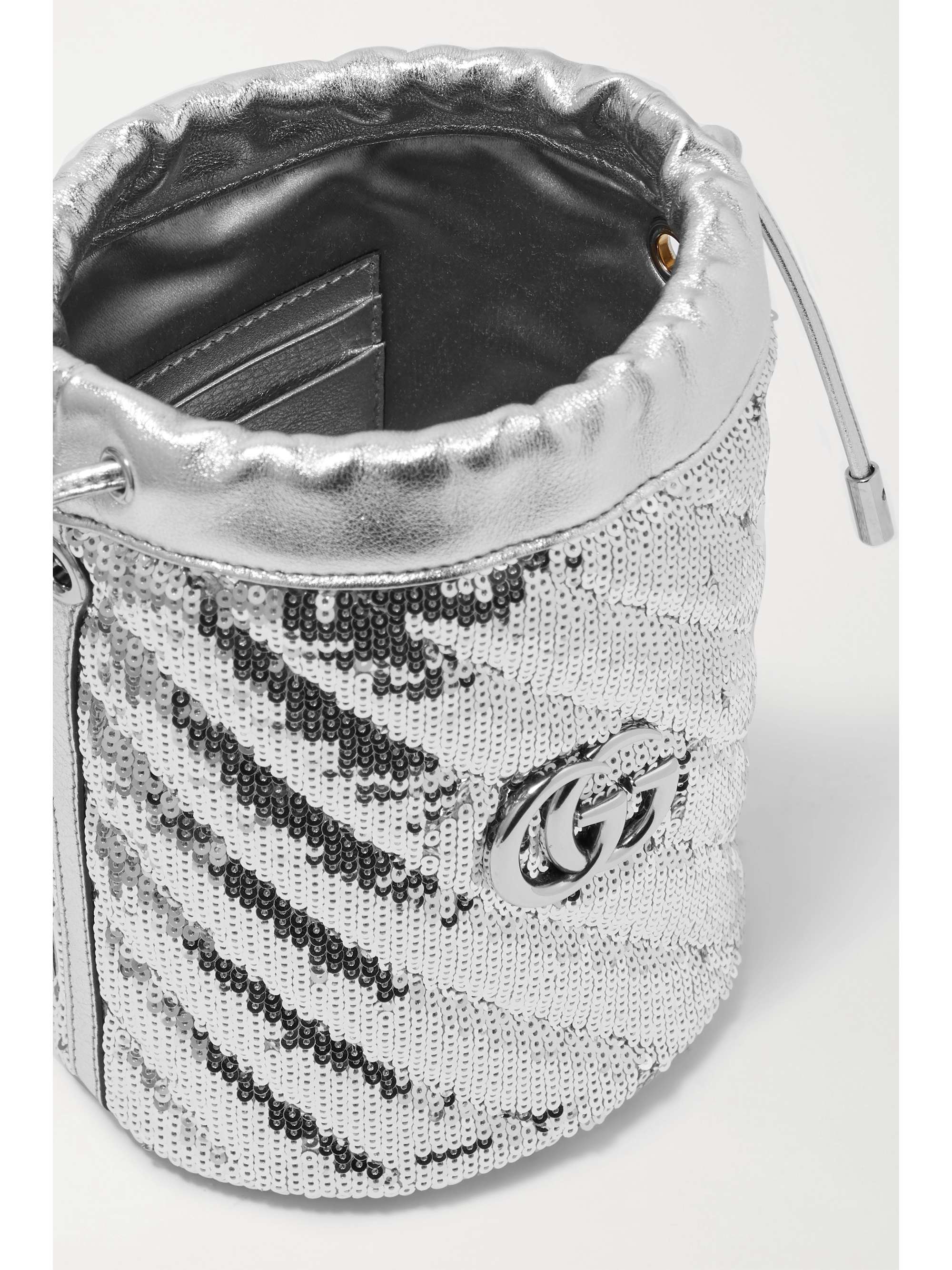 silver bucket bag