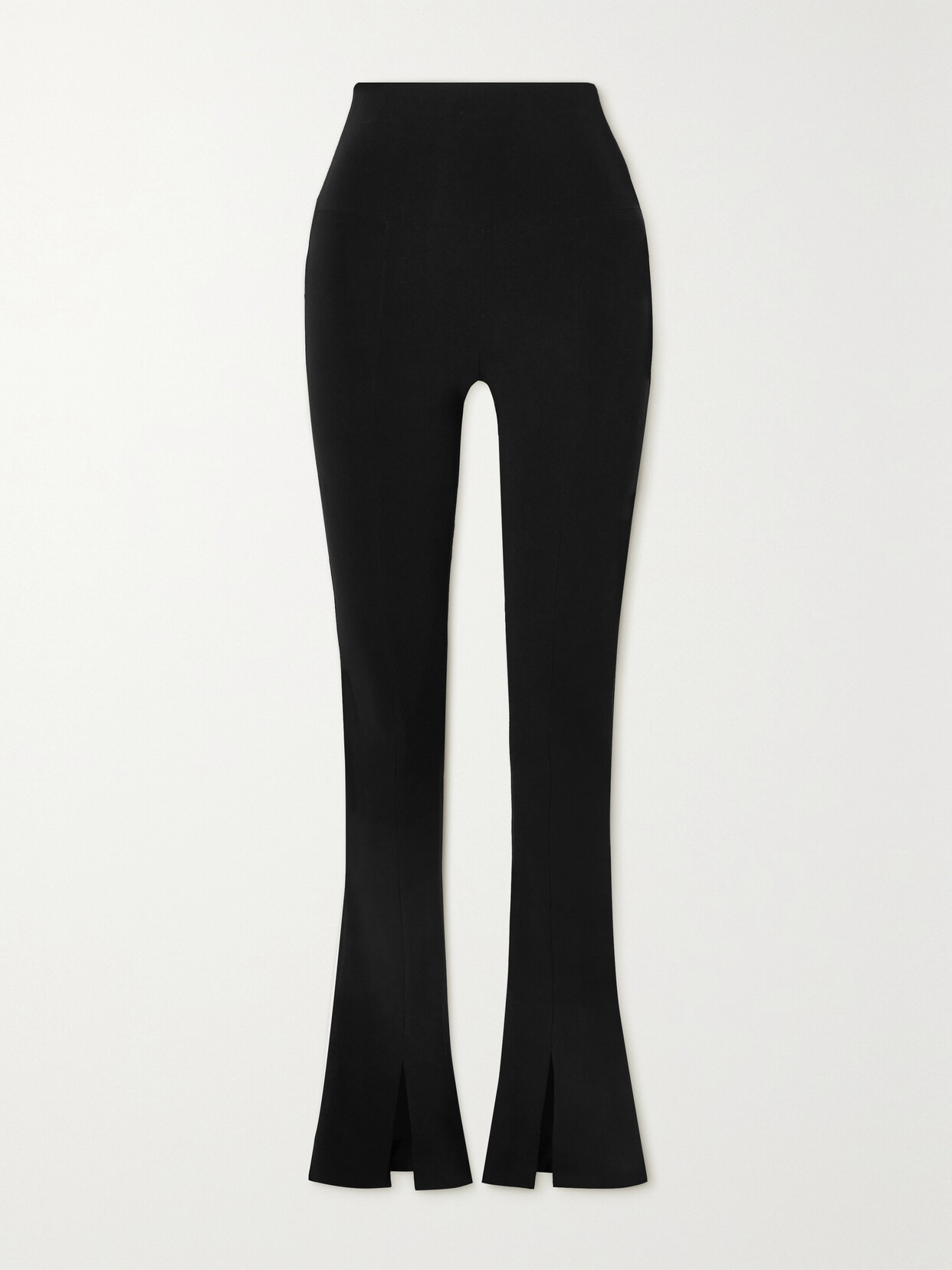 Shop Norma Kamali Spat Stretch-jersey Flared Leggings In Black