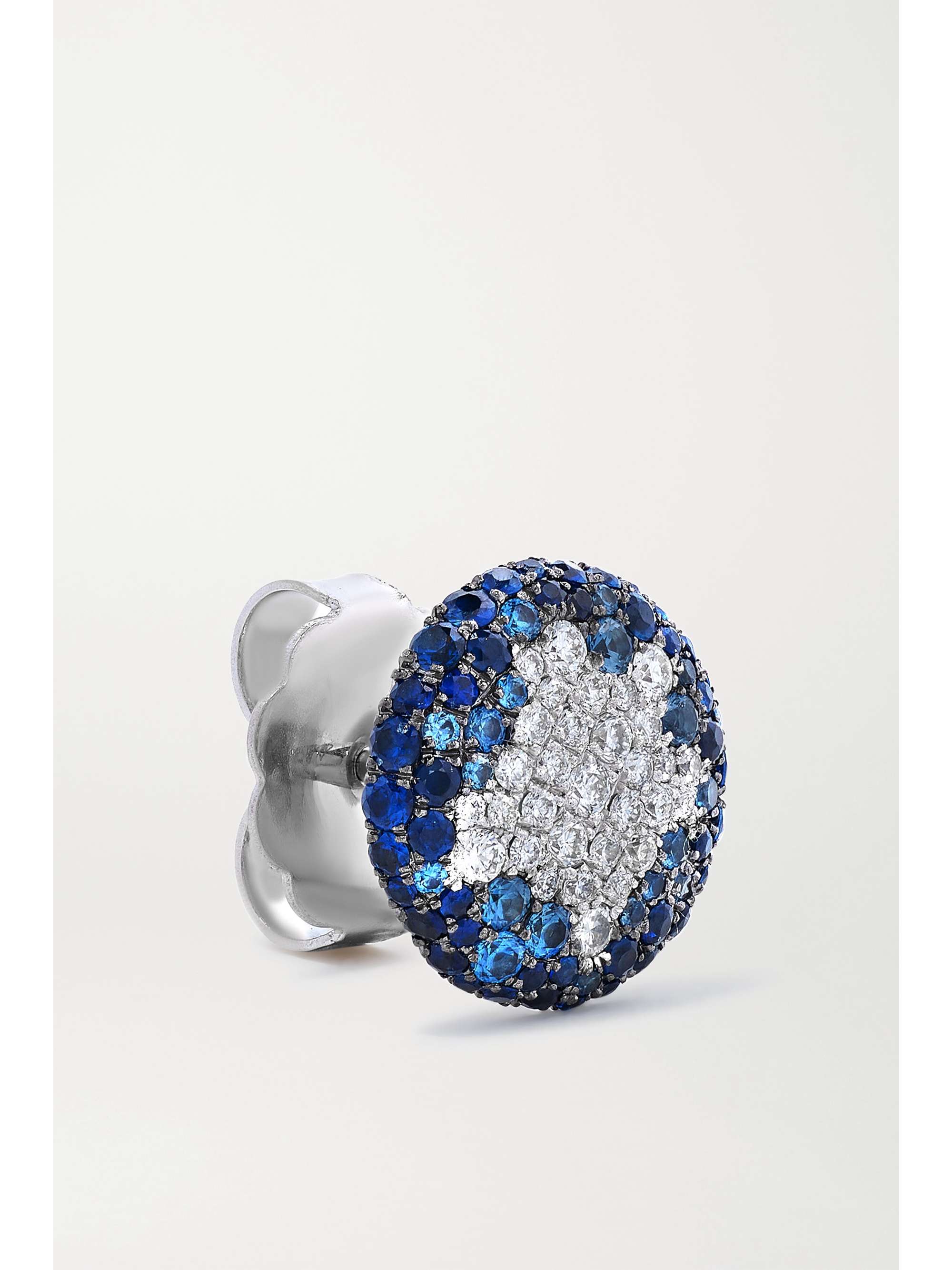 MARTIN KATZ 18-karat white gold, sapphire and diamond earrings