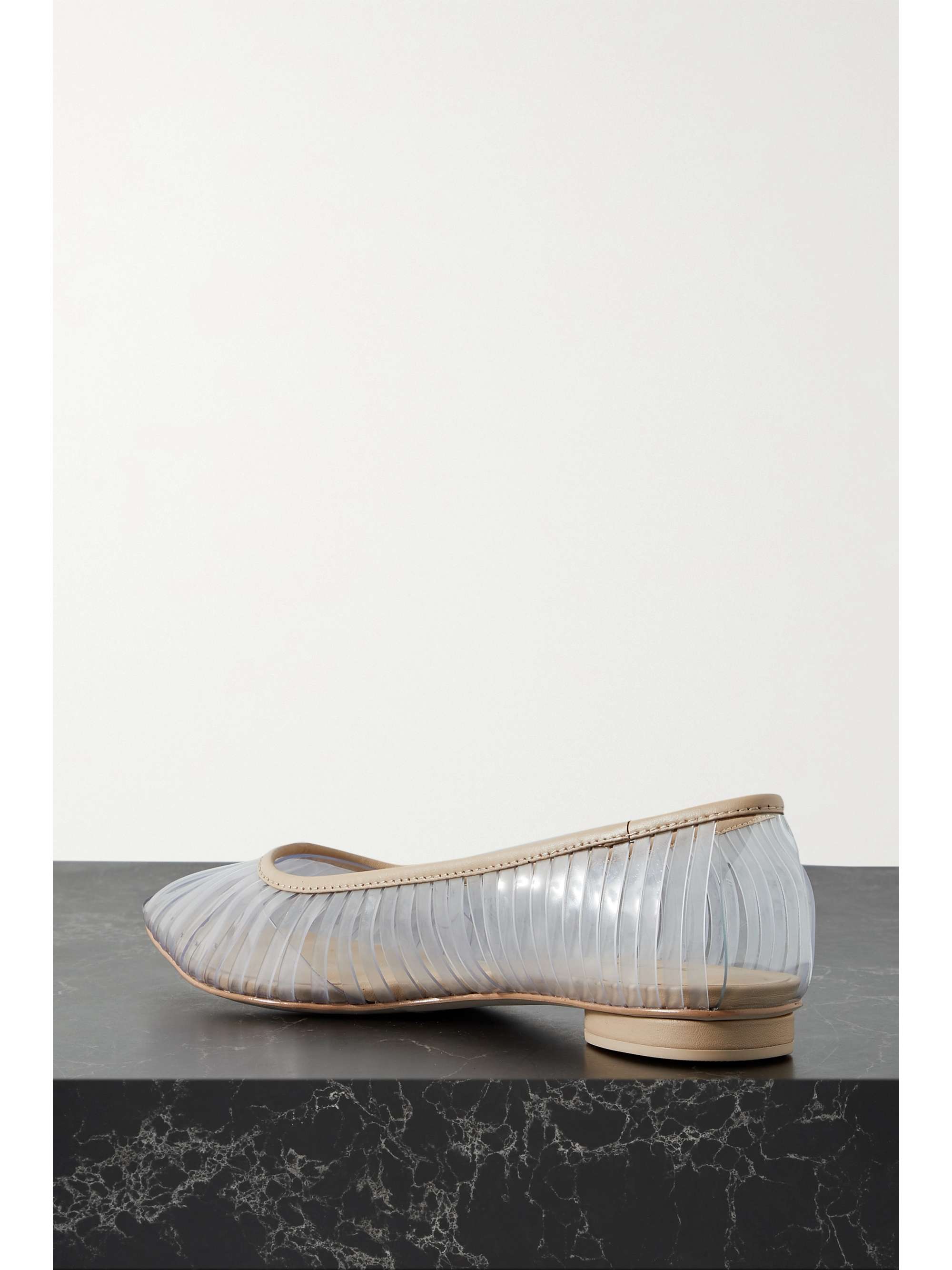 CULT GAIA Leena leather-trimmed PVC point-toe flats