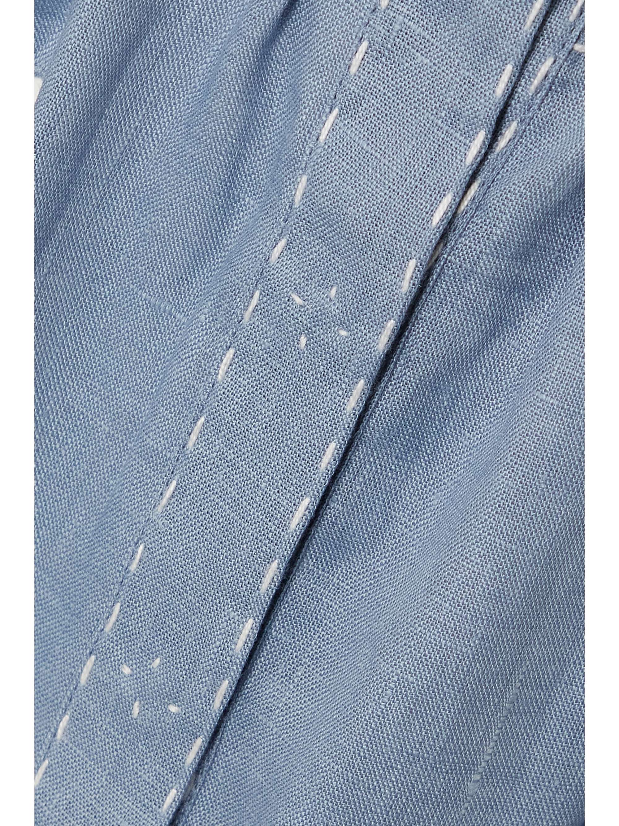 VITA KIN Colette scalloped broderie anglaise linen midi skirt