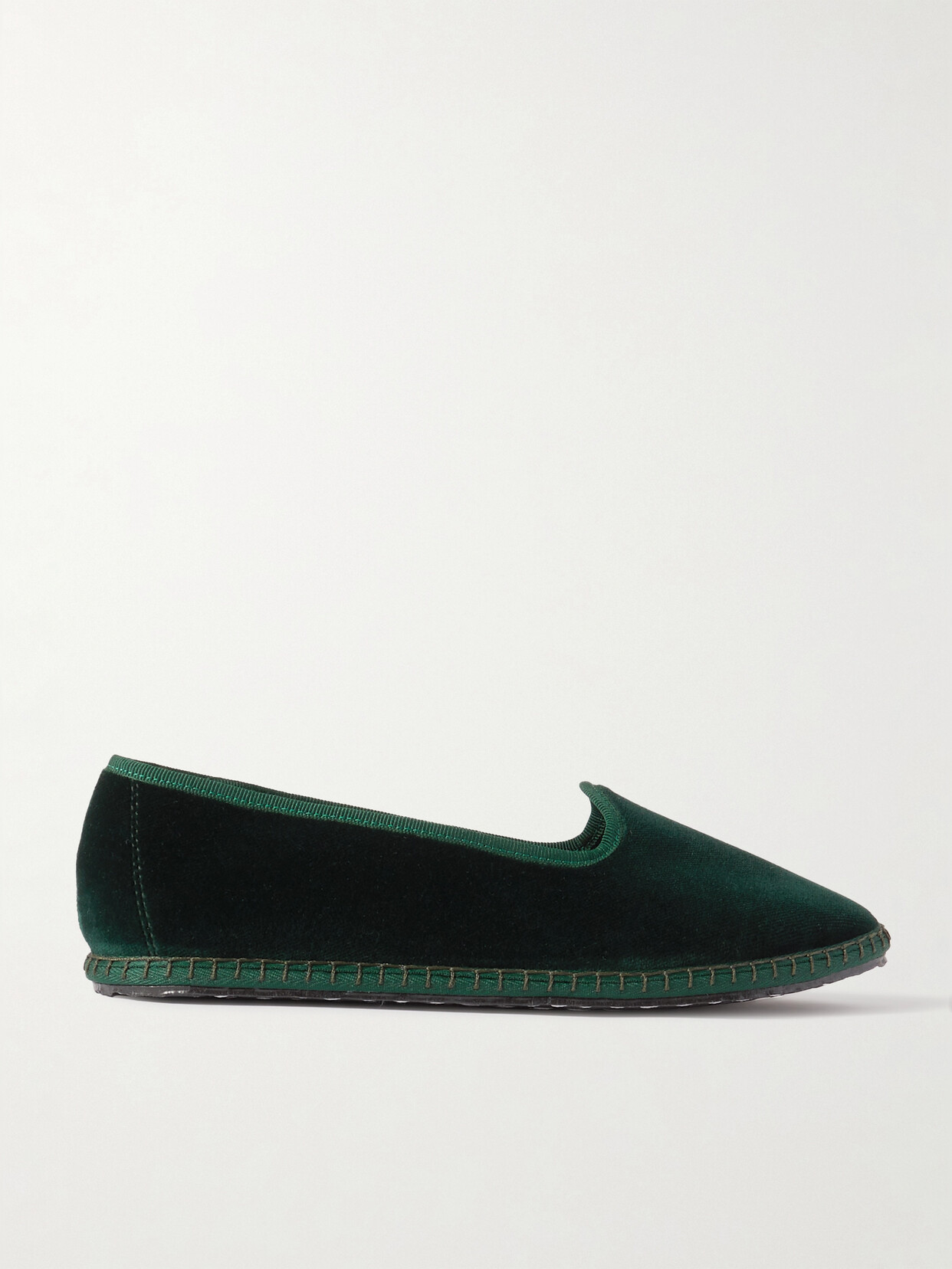 Shop Vibi Venezia Velvet Slippers In Emerald