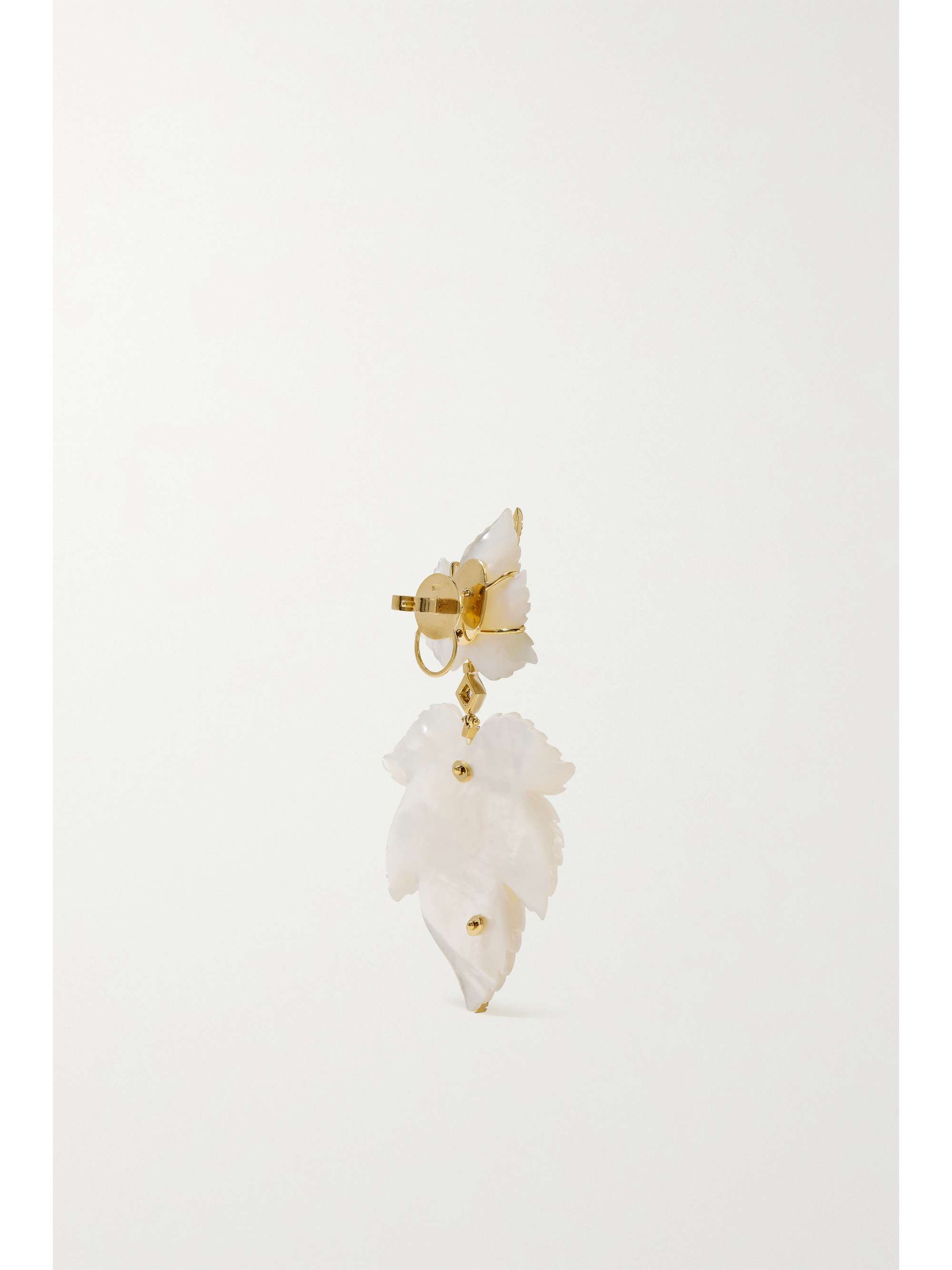 CASA CASTRO 18-karat gold, mother-of-pearl and diamond earrings