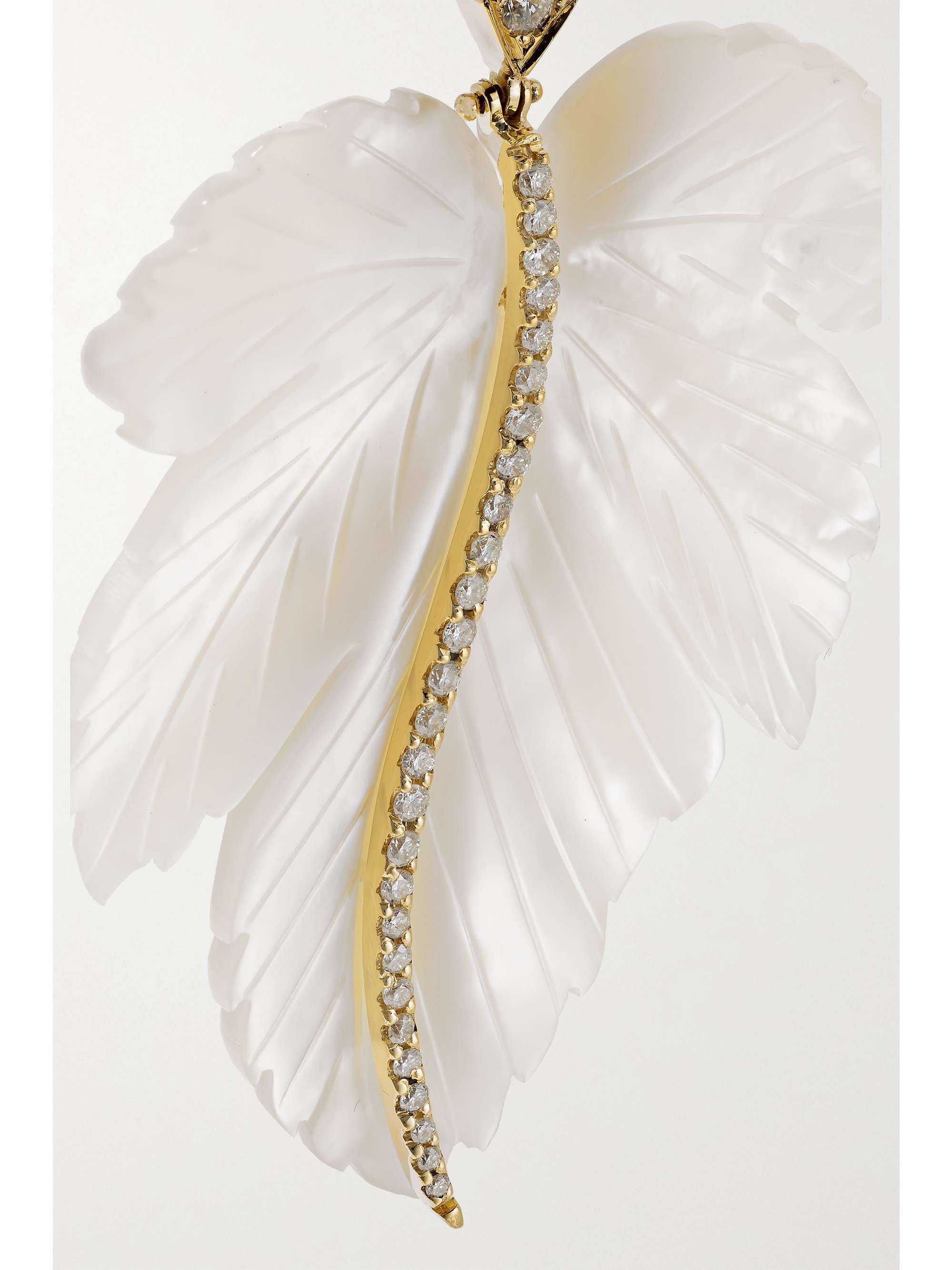 CASA CASTRO 18-karat gold, mother-of-pearl and diamond earrings