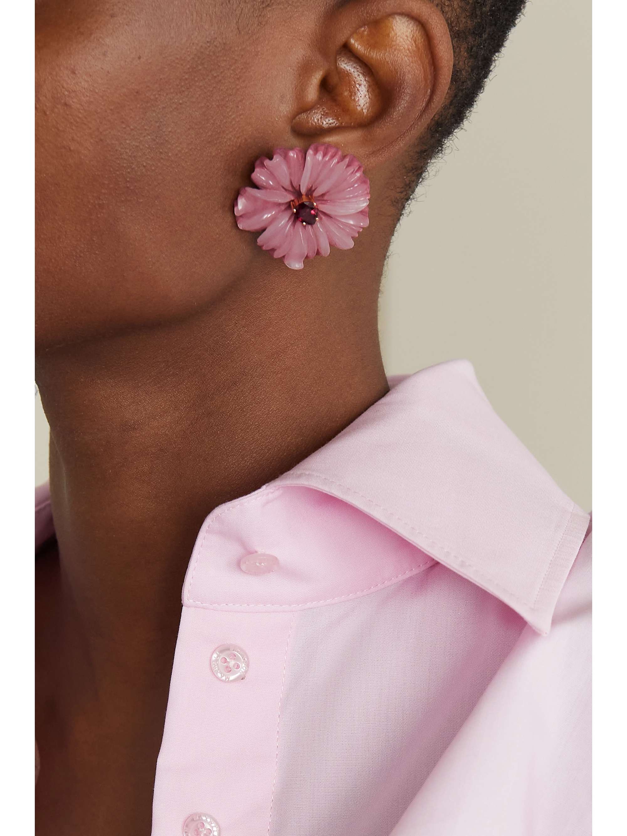 CASA CASTRO 18-karat gold, quartzite and tourmaline earrings