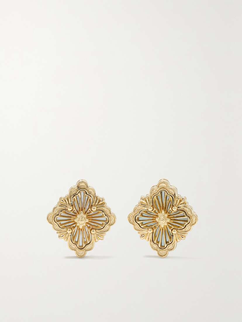 Buccellati Opera Tulle 18-karat Gold Mother-of-pearl Earrings