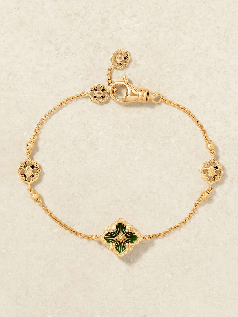 Buccellati Opera Tulle 18-karat Gold And Enamel Bracelet