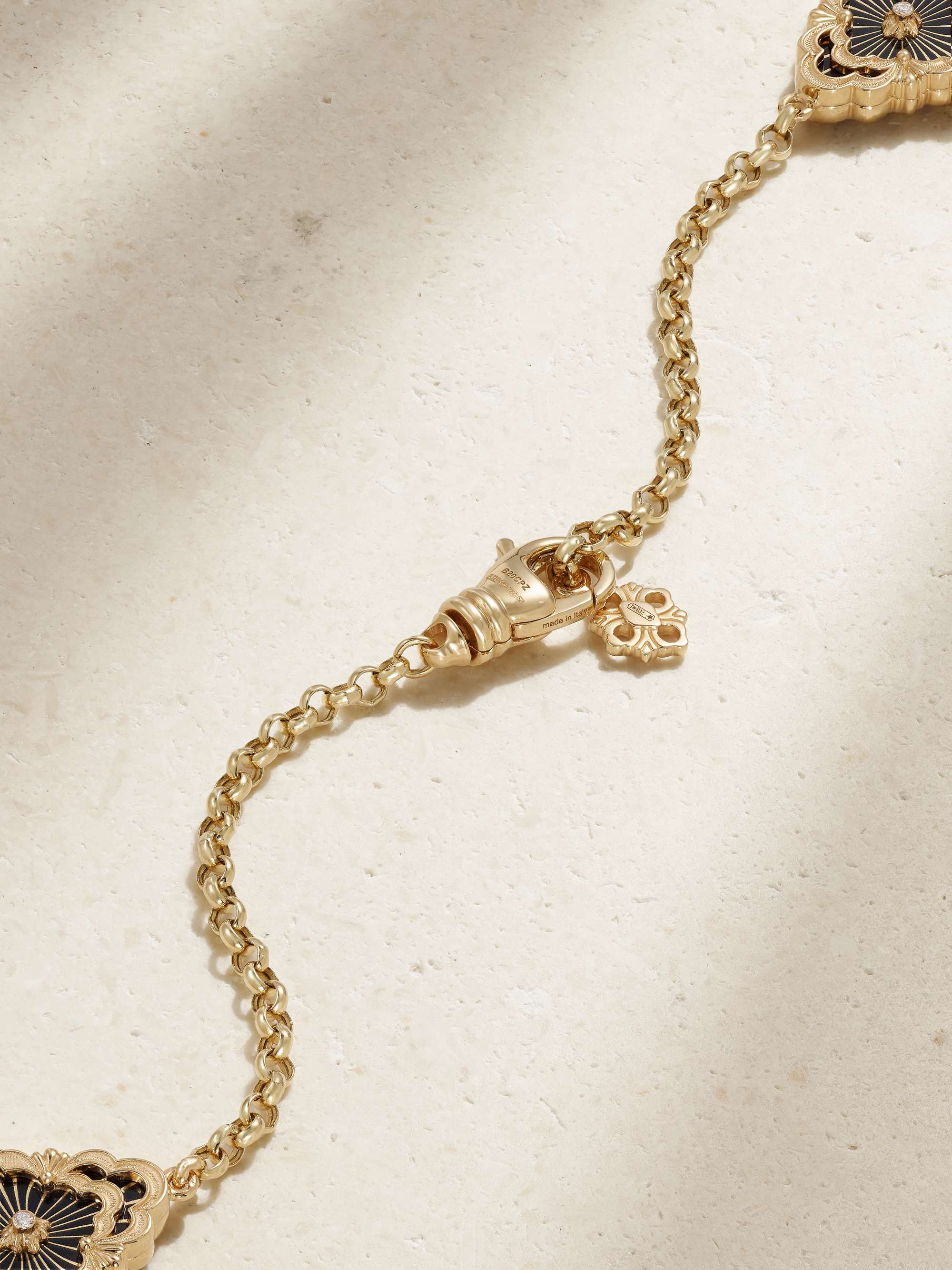 BUCCELLATI Opera 18-karat gold, enamel and diamond necklace